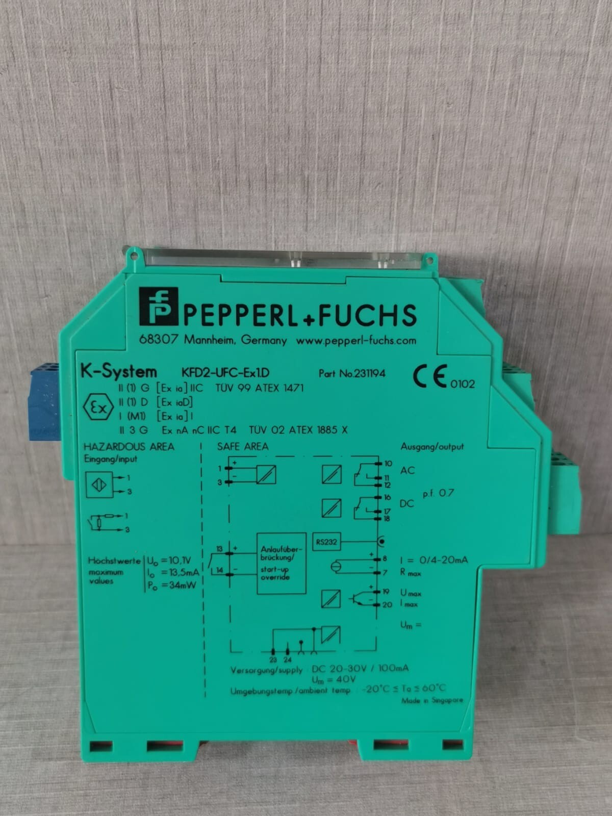 Pepperl+Fuchs KFD2-UFC-EX1.D PEPPERL+FUCHS KFD2-UFC-Ex1.D FREQUENCY CONVERTER 231194- WITH OLD STOCK BOX 4