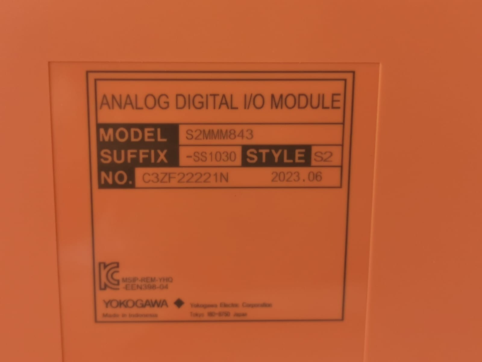 Yokogawa SS1030 S2MMM843 Yokogawa S2MMM843-SS1030 S2 Analog Digital I/O module 3