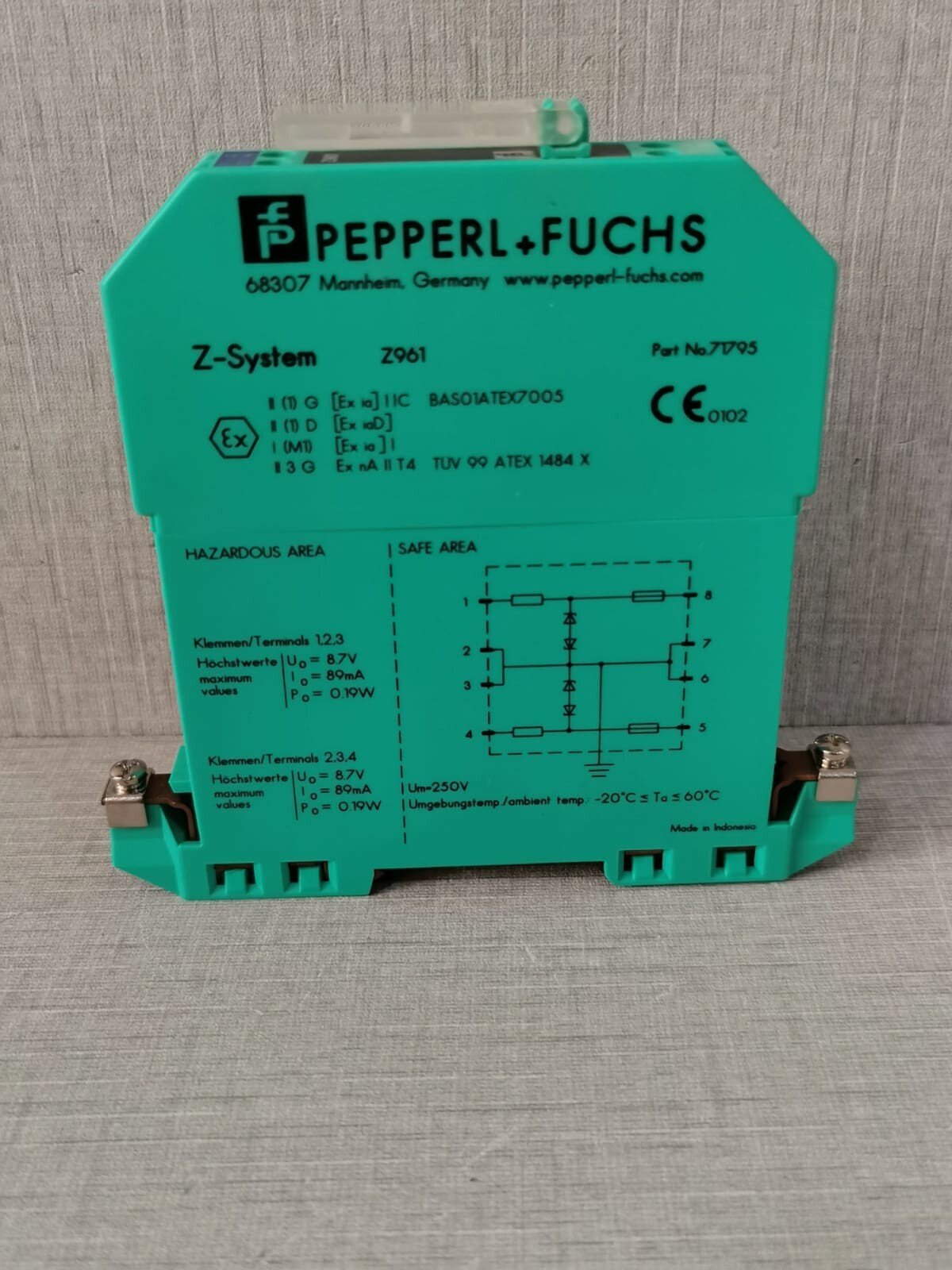 Pepperl+Fuchs Z961 Pepperl+Fuchs Z961 P/n: 071795 4