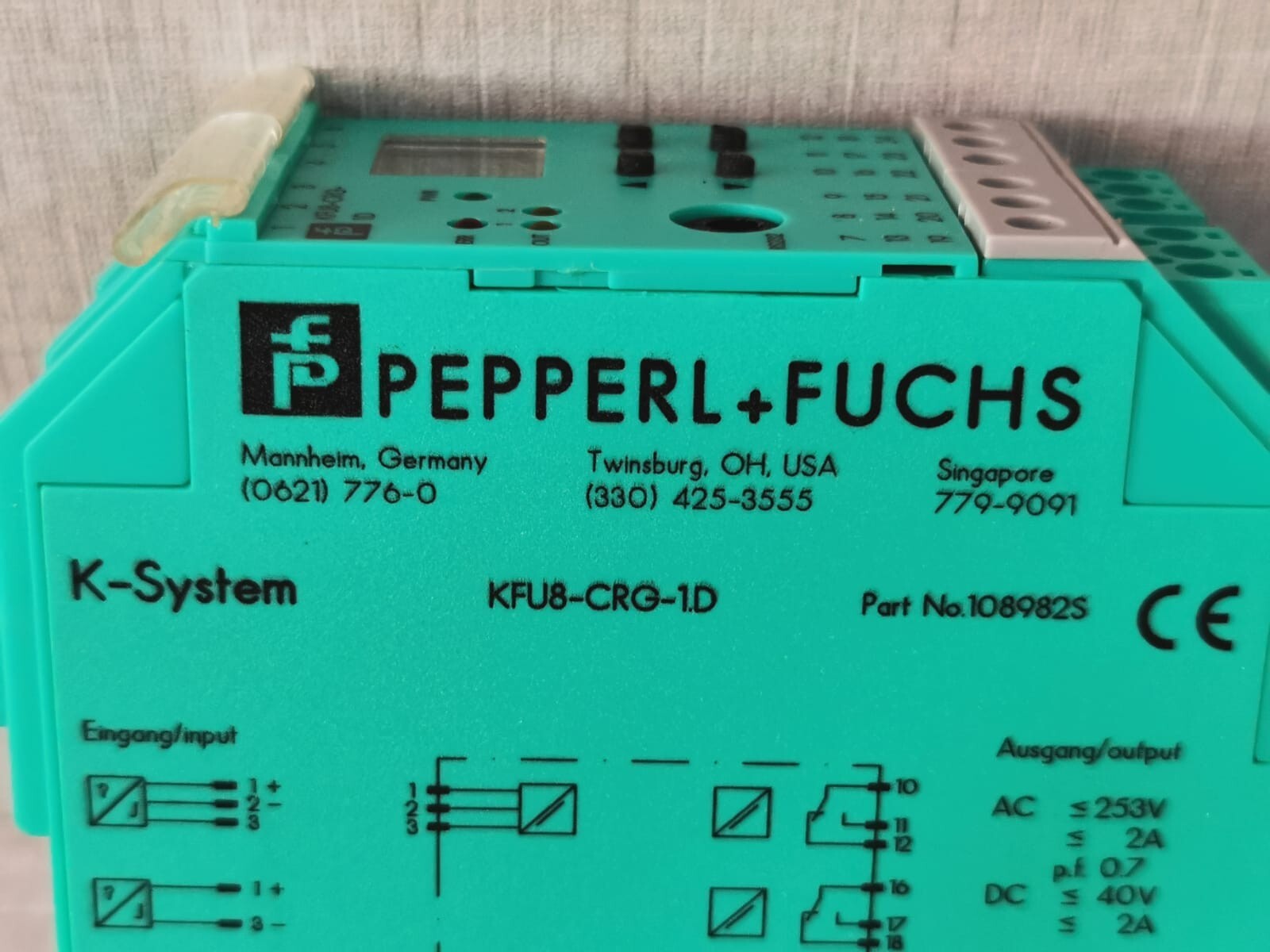 Pepperl+Fuchs KFU8-CRG-1.D Pepperl+Fuchs KFU8-CRG-1.D P/n: 108982S 4