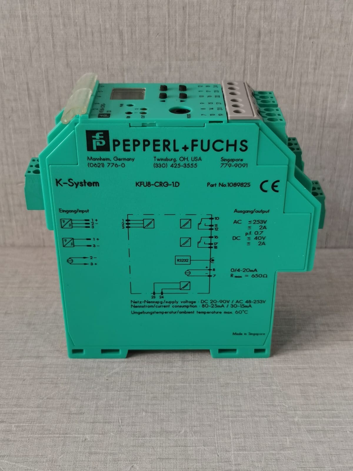 Pepperl+Fuchs KFU8-CRG-1.D Pepperl+Fuchs KFU8-CRG-1.D P/n: 108982S 5