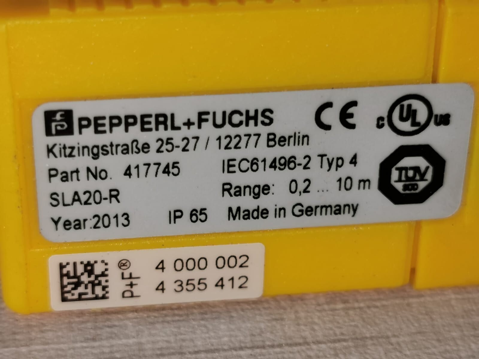 Pepperl+Fuchs SLA20-R PEPPERL+FUCHS SLA20-R SAFETY SENSOR 417745 2