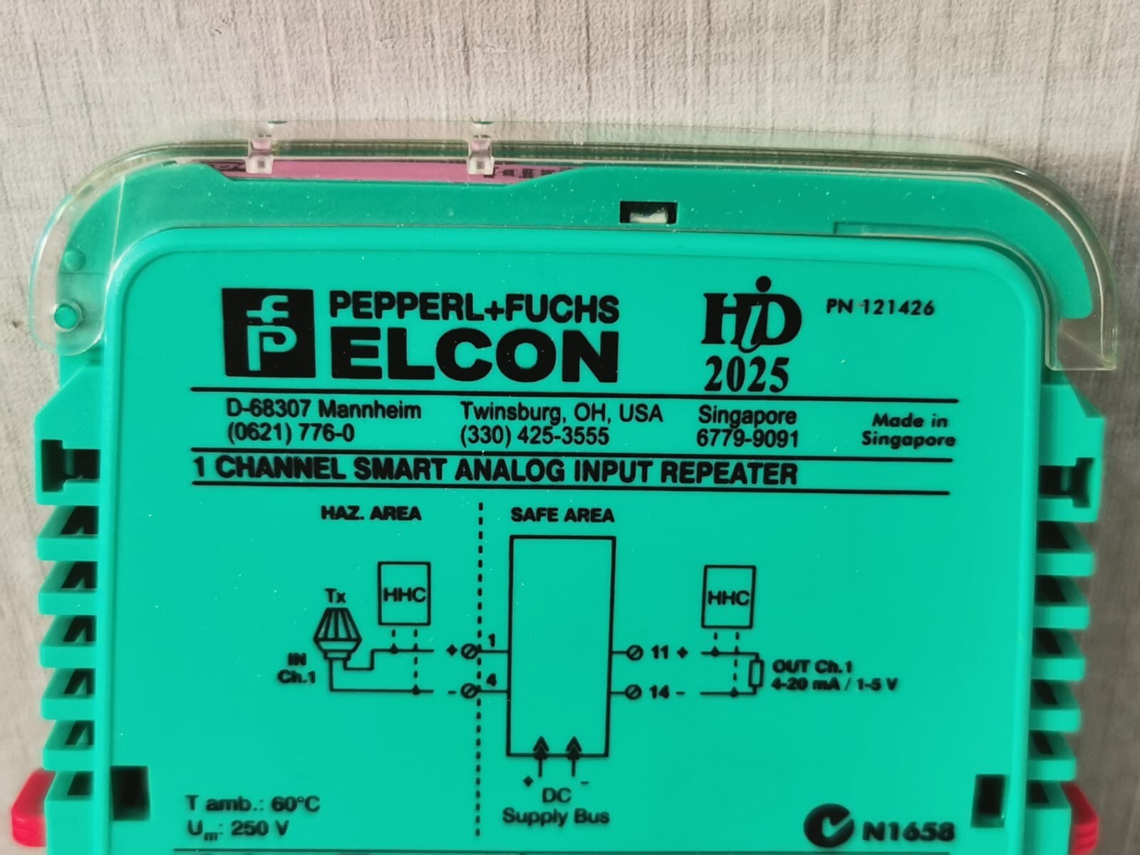 Pepperl+Fuchs HID2025 Pepperl+Fuchs ELCON HiD2025 1 CH. Smart Analog Input Repeater 121426 5