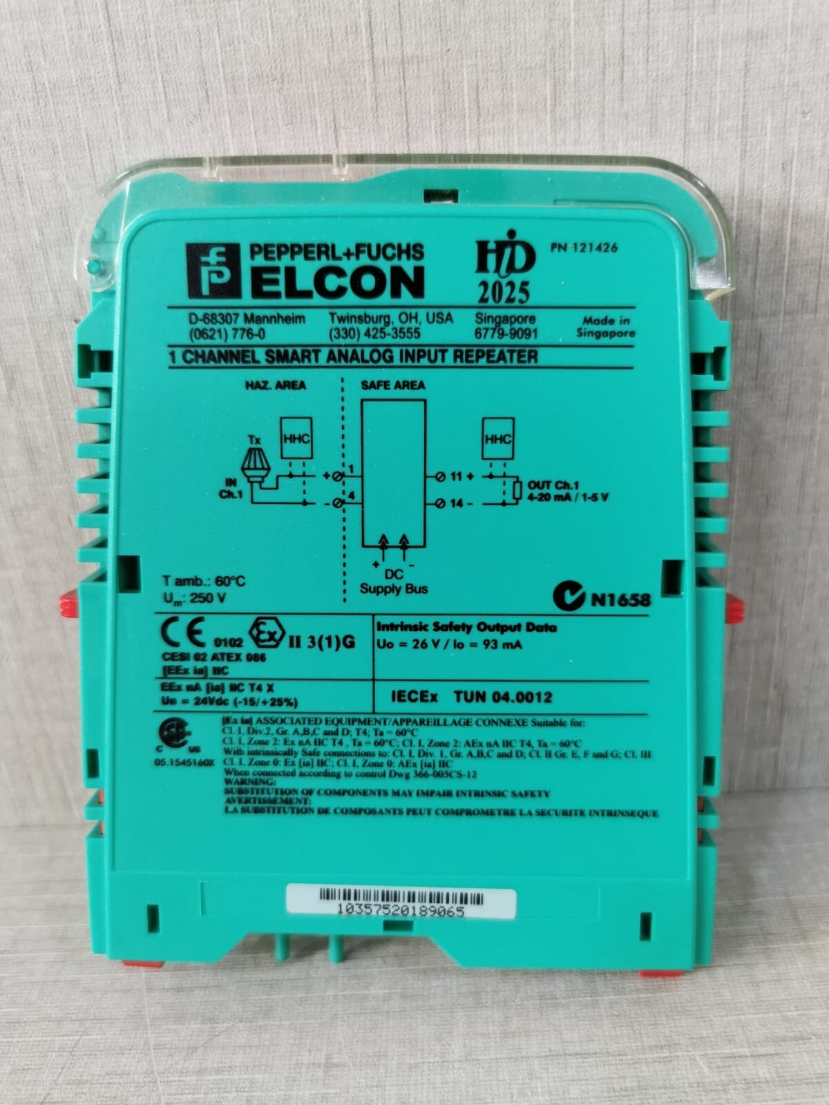Pepperl+Fuchs HID2025 Pepperl+Fuchs ELCON HiD2025 1 CH. Smart Analog Input Repeater 121426 6