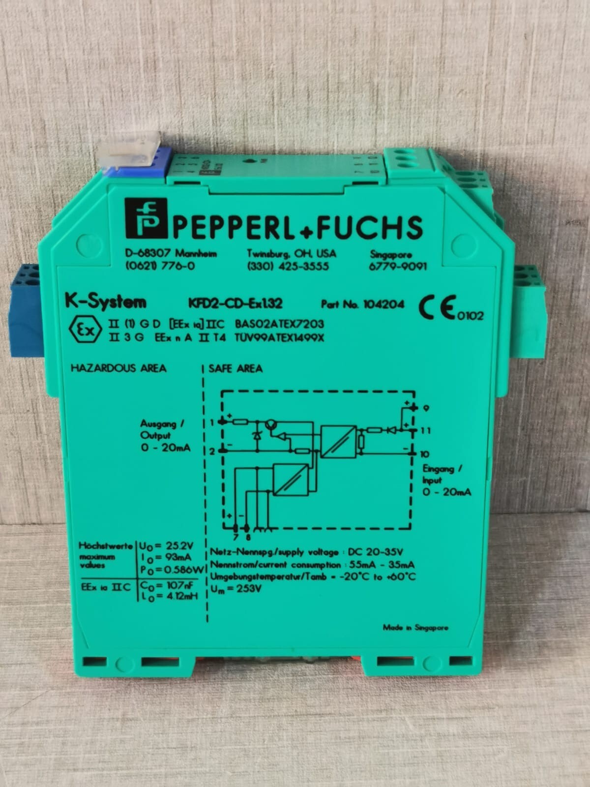 Pepperl+Fuchs KFD2-CD-EX1.32 Pepperl+Fuchs KFD2-CD-Ex1.32 Safety Barrier 104204 5