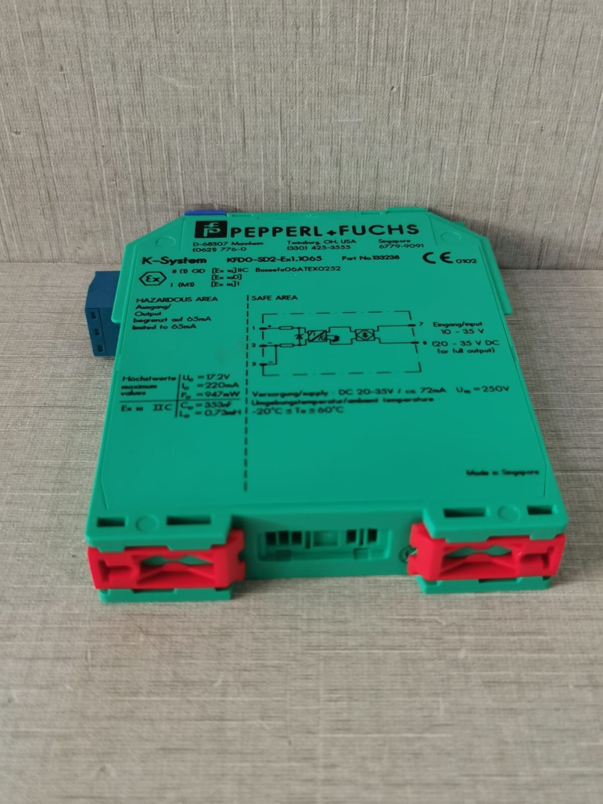 Pepperl+Fuchs KFD0-SD2-EX1.1065 PEPPERL+FUCHS KFD0-SD2-Ex1.1065 SOLENOID DRIVER 133238 9