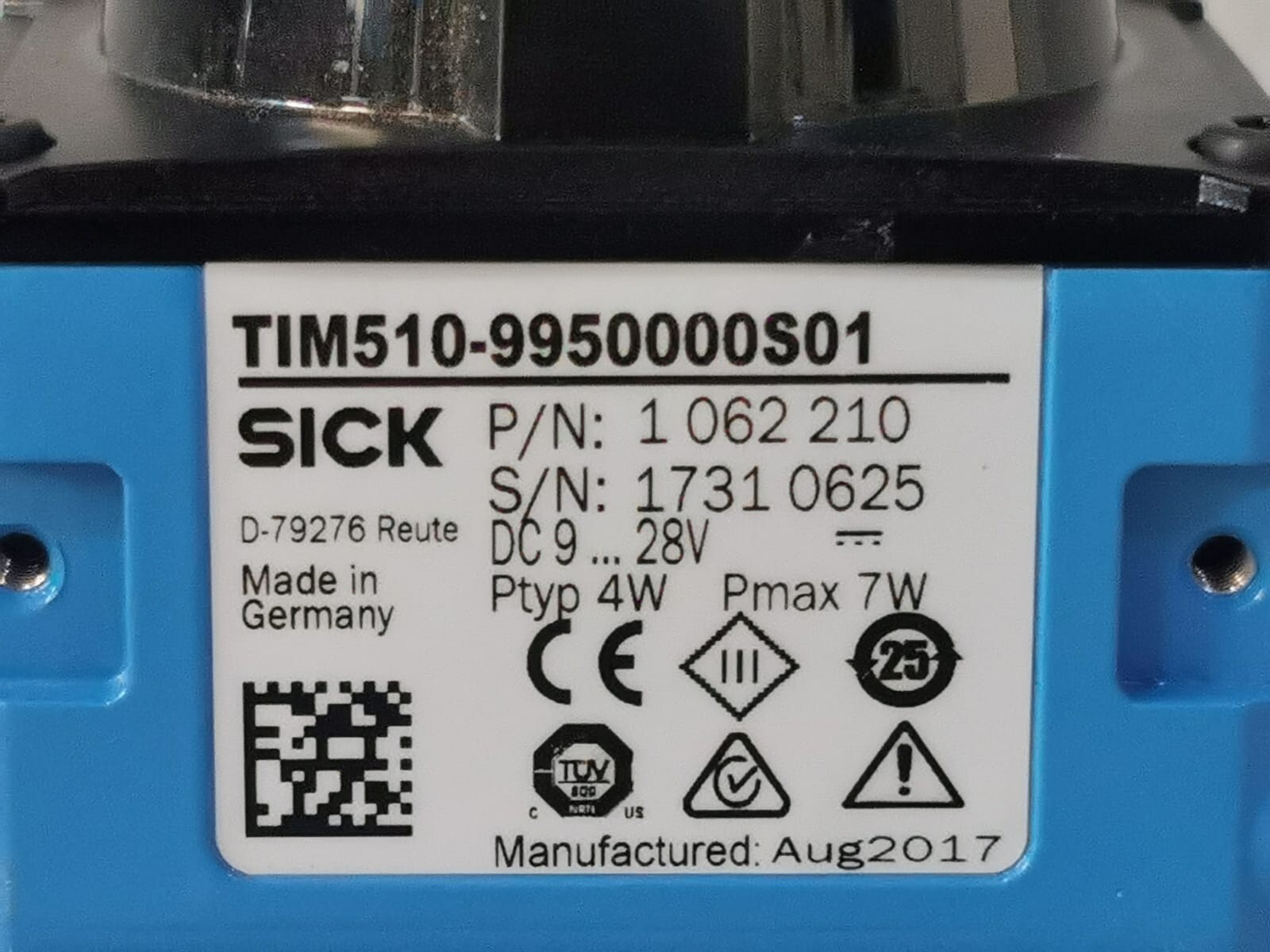 SICK TIM510-9950000S01 SICK TIM510-9950000S01 2D LiDAR SENSOR 1 062 210 3