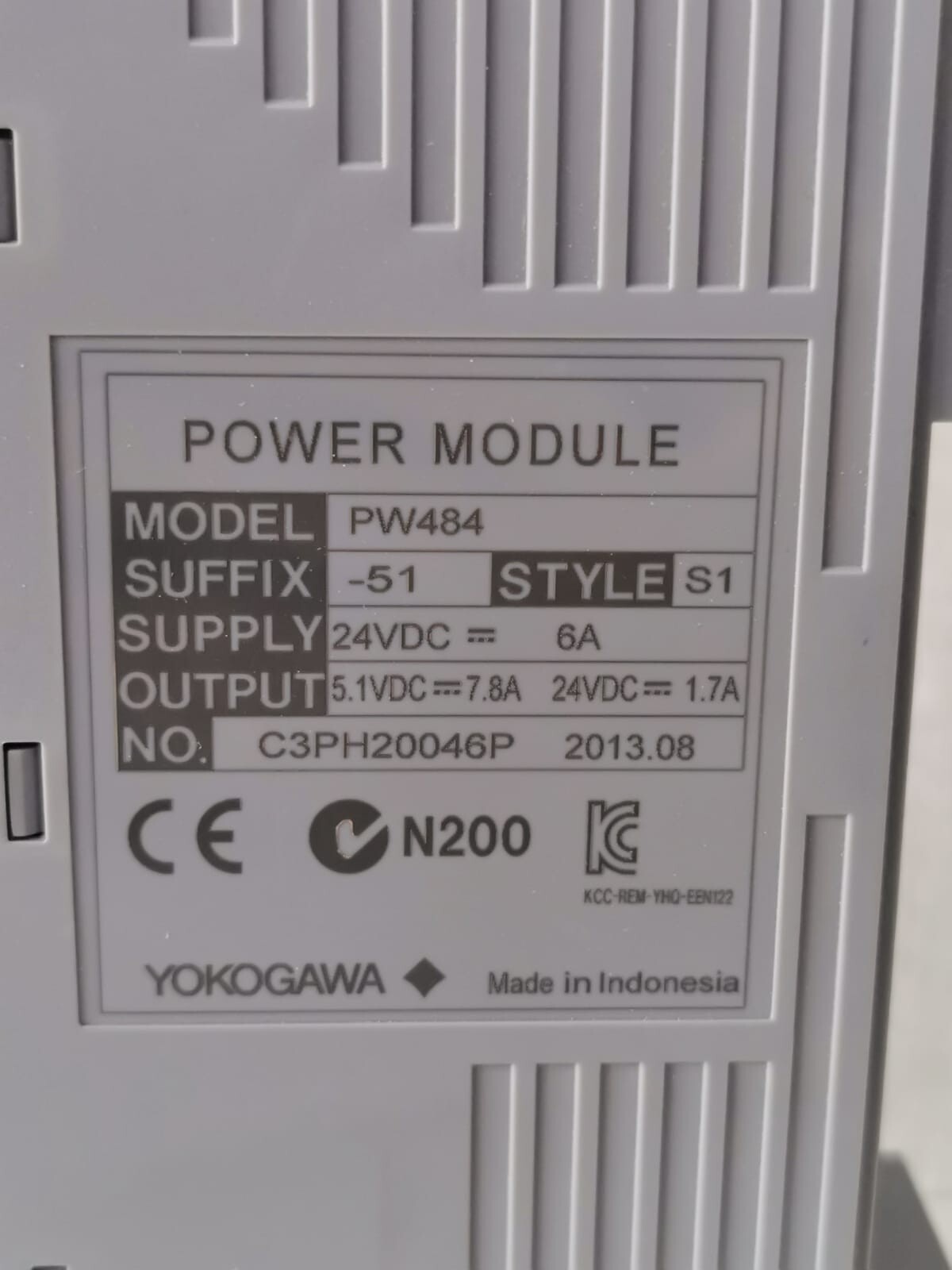 Yokogawa PW484-51 PW484 Yokogawa PW484-51 S1 Power Module 24VDC 4