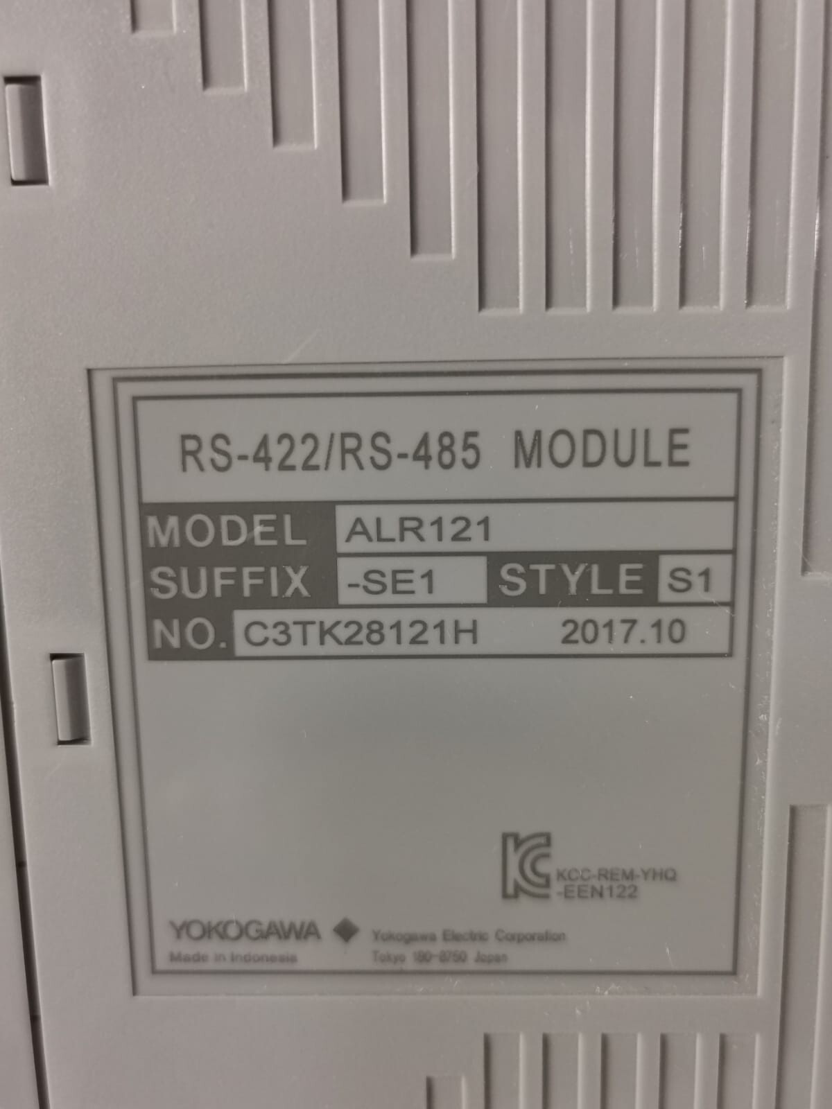 Yokogawa ALR121-SE1 ALR121 YOKOGAWA ALR121-SE1 STYLE S1 RS-422/RS-485 MODULE 3