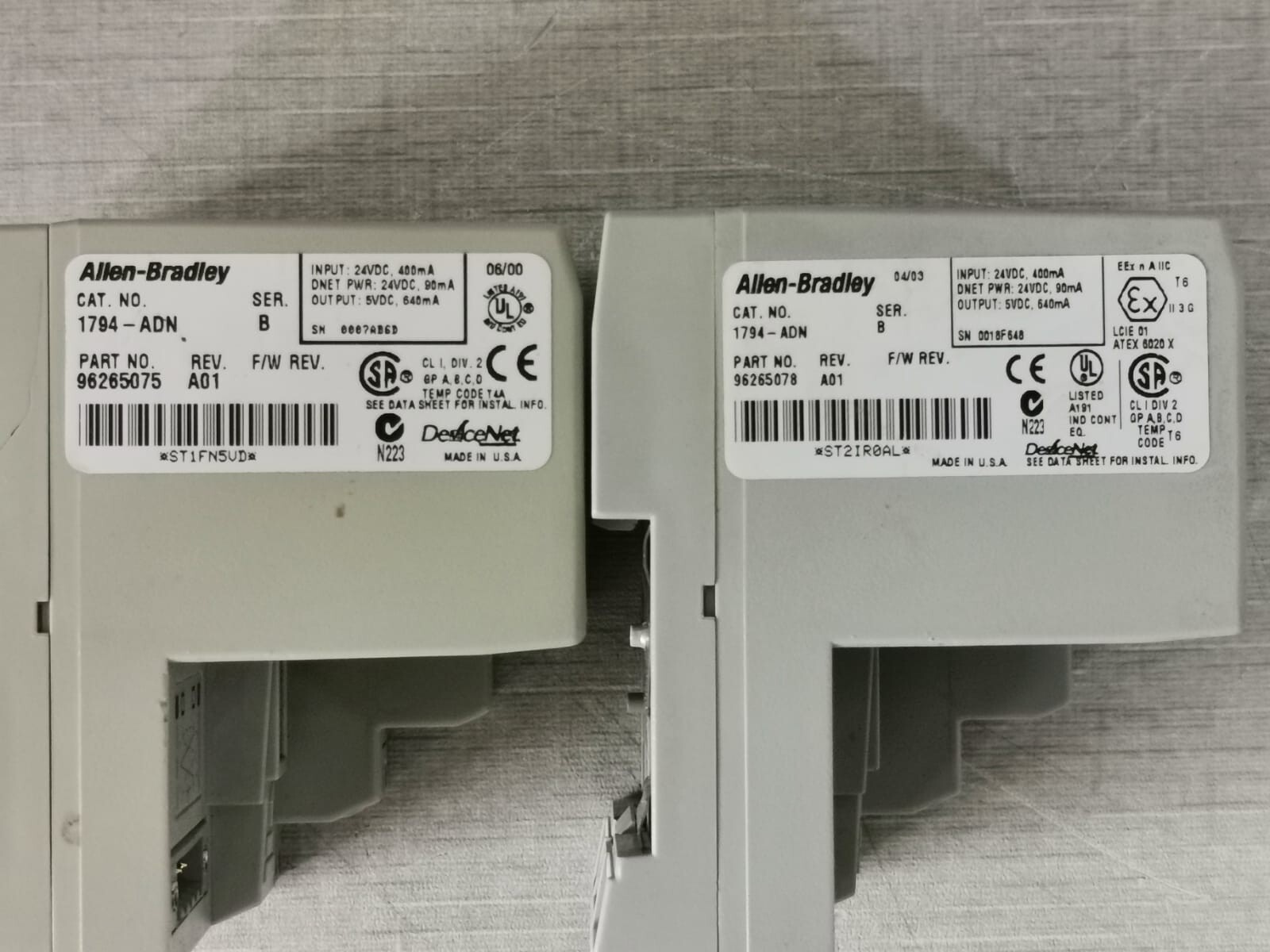 Rockwell Automation 1794-ADN Allen Bradley 1794-ADN FLEX I/O DeviceNet Adapter P/n: 96265075/96265078 3