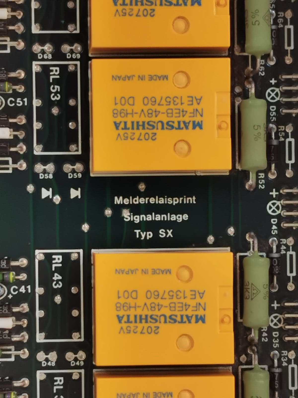 Panasonic MESSAGE Matsushita Message Relay Circuit Board Signal System Type SX 5