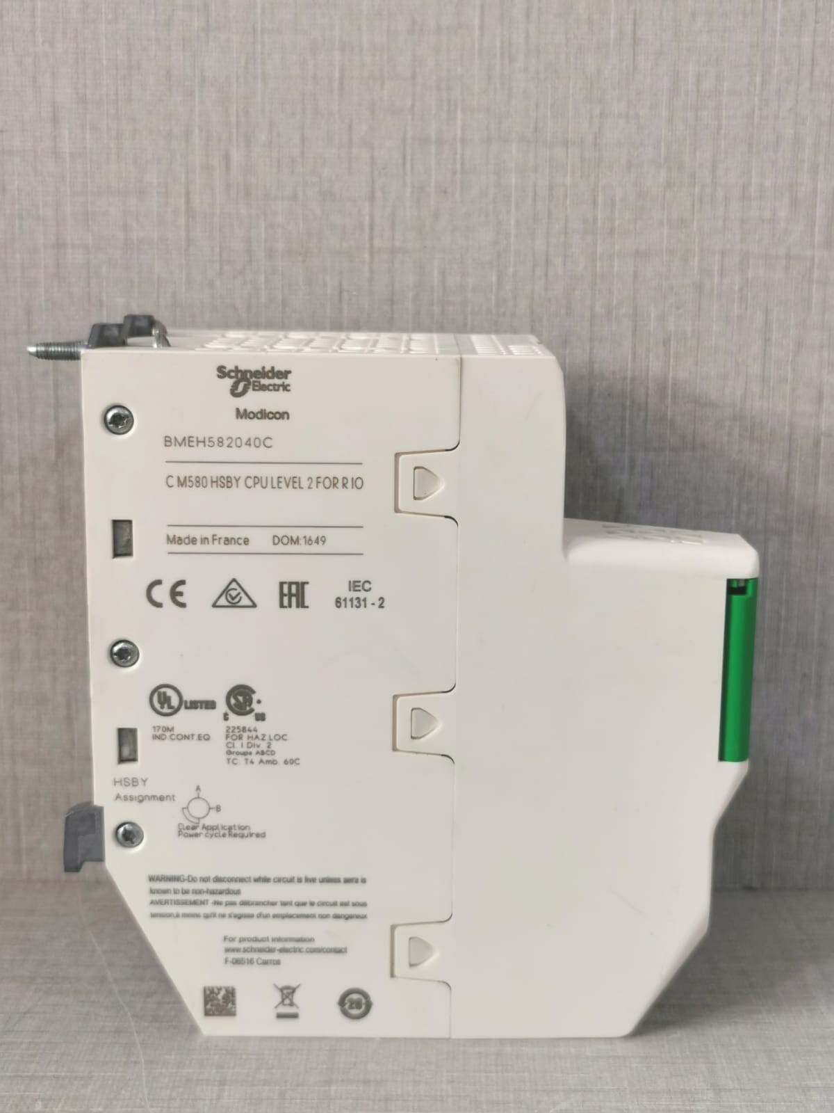 Schneider Electric BMEH582040C SCHNEIDER ELECTRIC BMEH582040C REDUNDANT PROCESSOR MODULE M580 CPU LEVEL 2 8