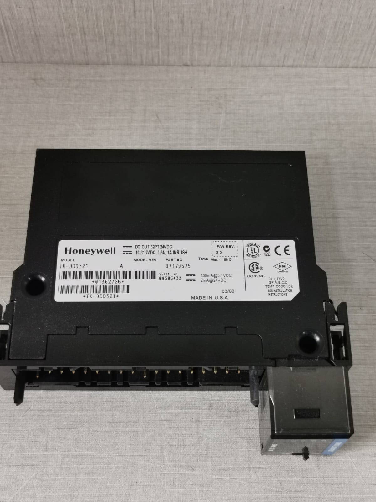 Honeywell TK-0DD321 HONEYWELL TK-0DD321 / 97179575 REV. A PLC INPUT 32PT 24VDC 9