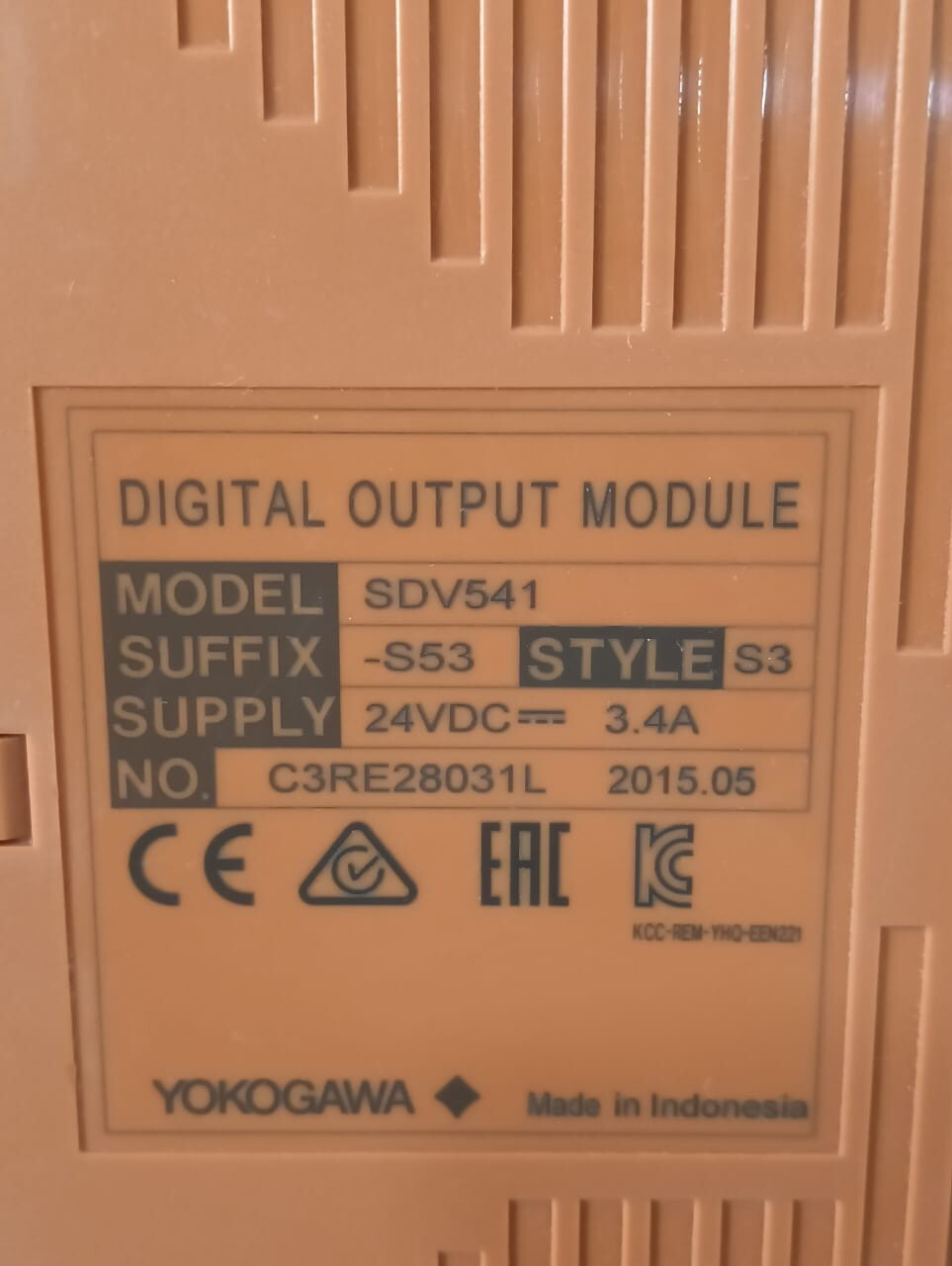 Yokogawa SDV541-S53 SDV541 YOKOGAWA SDV541-S53 STYLE S3 DIGITAL OUTPUT MODULE WITH STB4S-10 S2 6