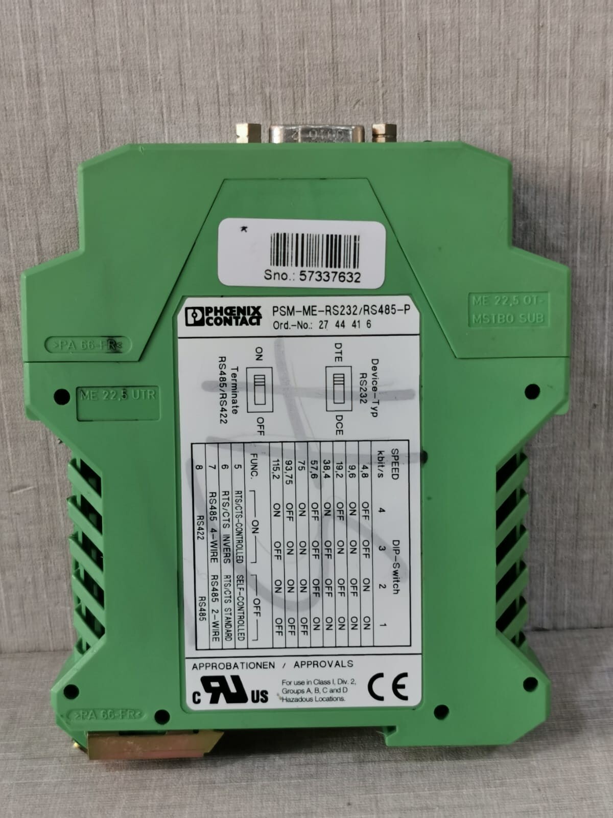 Phoenix Contact RS232/RS485-P PHOENIX CONTACT PSM-ME-RS232/RS485-P INTERFACE CONVERTER 4
