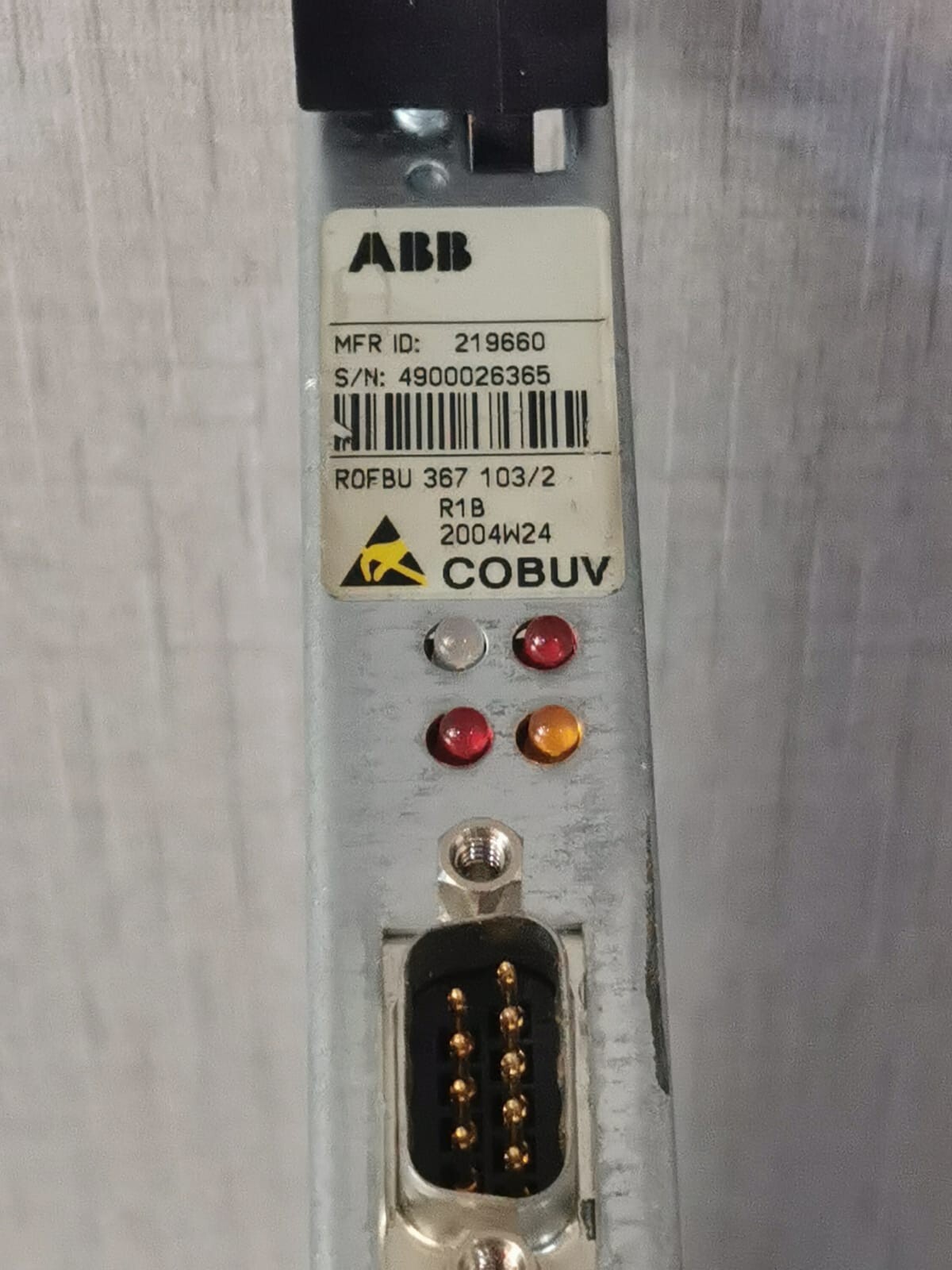 ABB ROFBU-367-103 ABB ROFBU 367 103/2 R1B COBUV INTERFACE CARD 2
