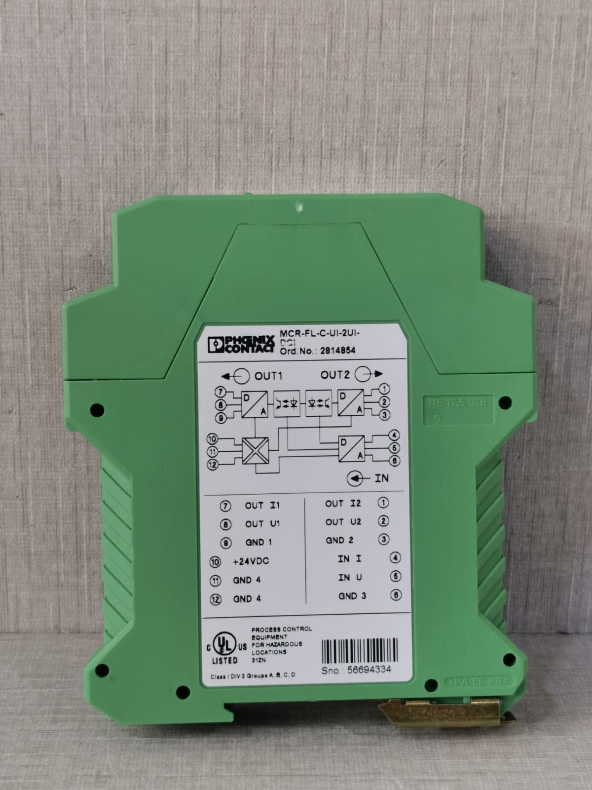 Phoenix Contact 2814854 PHOENIX CONTACT MCR-FL-C-UI-2UI-DCI SIGNAL CONDITIONER 2814854 3