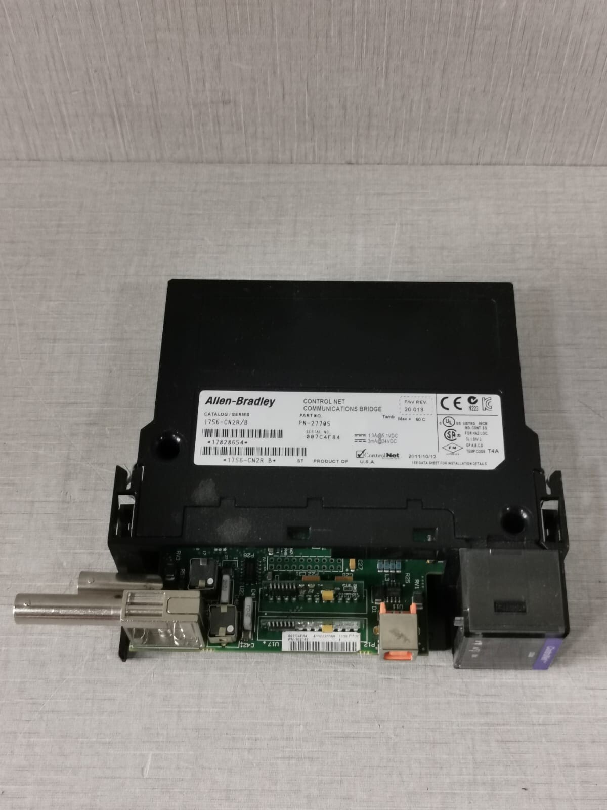 Allen-Bradley PN-27705 ALLEN BRADLEY 1756-CN2R/B PN-27705 F/W 20.013 CONTROLNET COMMUNICATION BRIDGE 4