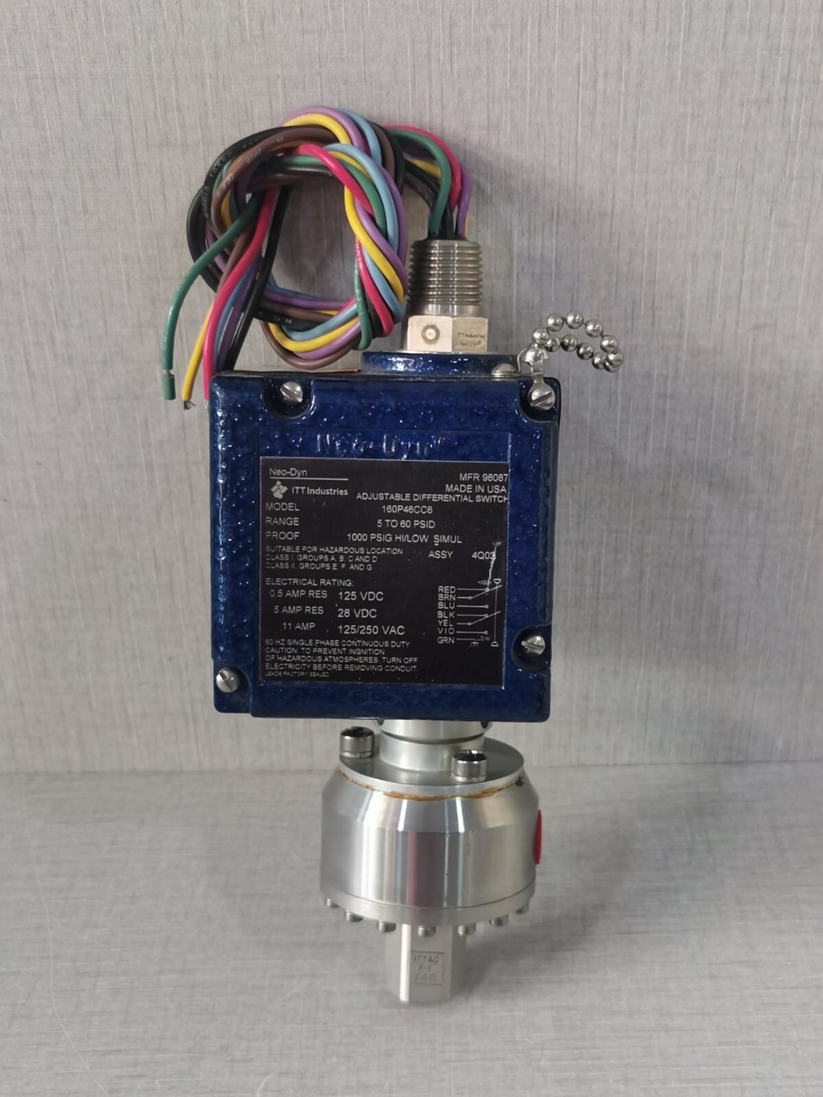NEO-DYN 160P46CC6 Adjustable Differential Switch ~ 5 TO 60 PSID