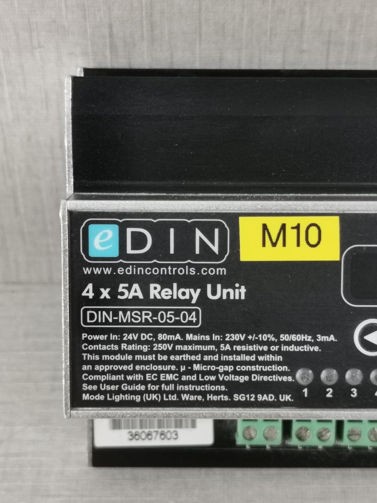 EDIN DIN-MSR-05-04 EDIN DIN-MSR-05-04 4×5A RELAY UNIT MODULE 2