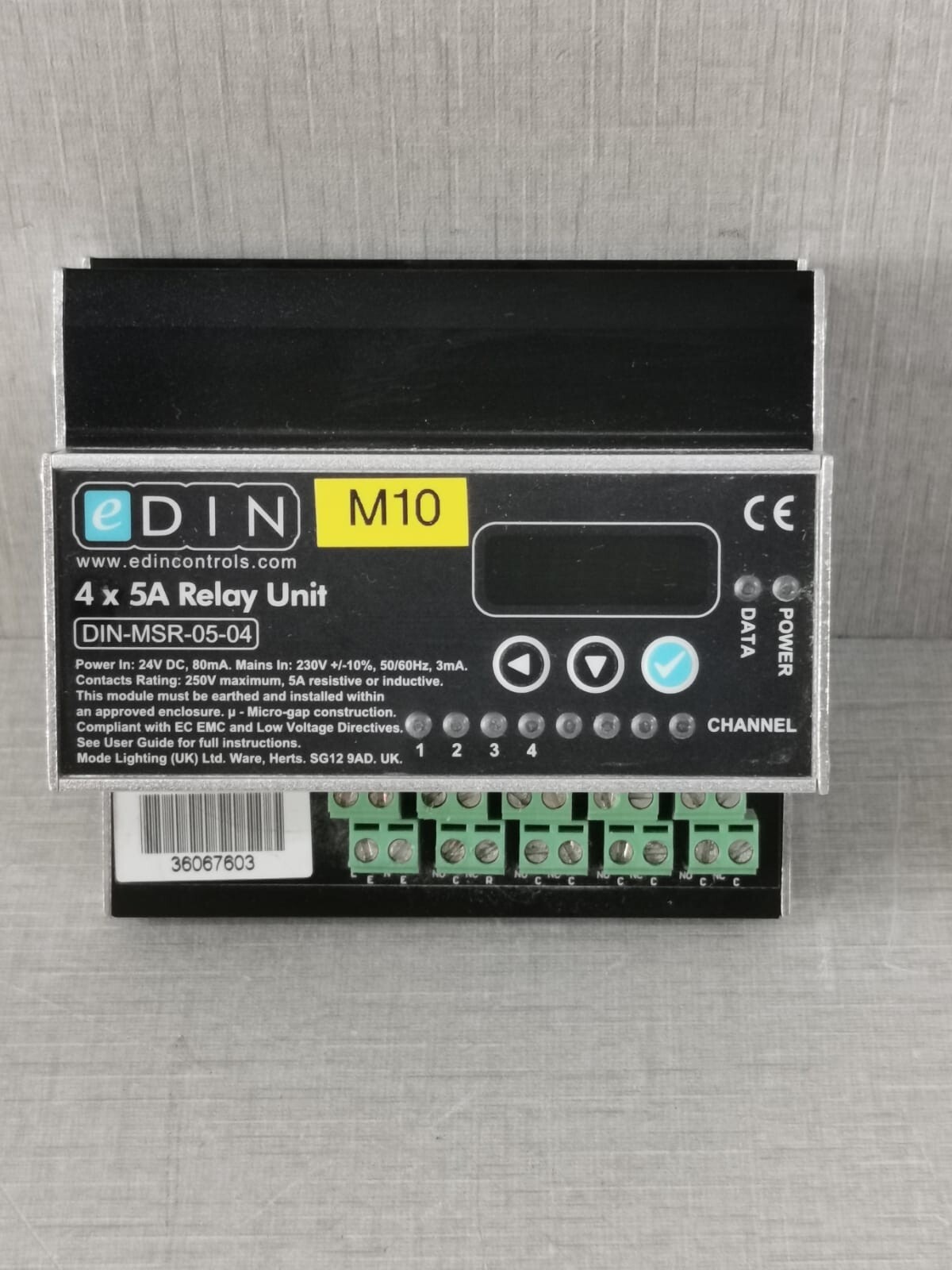 EDIN DIN-MSR-05-04 4×5A RELAY UNIT MODULE