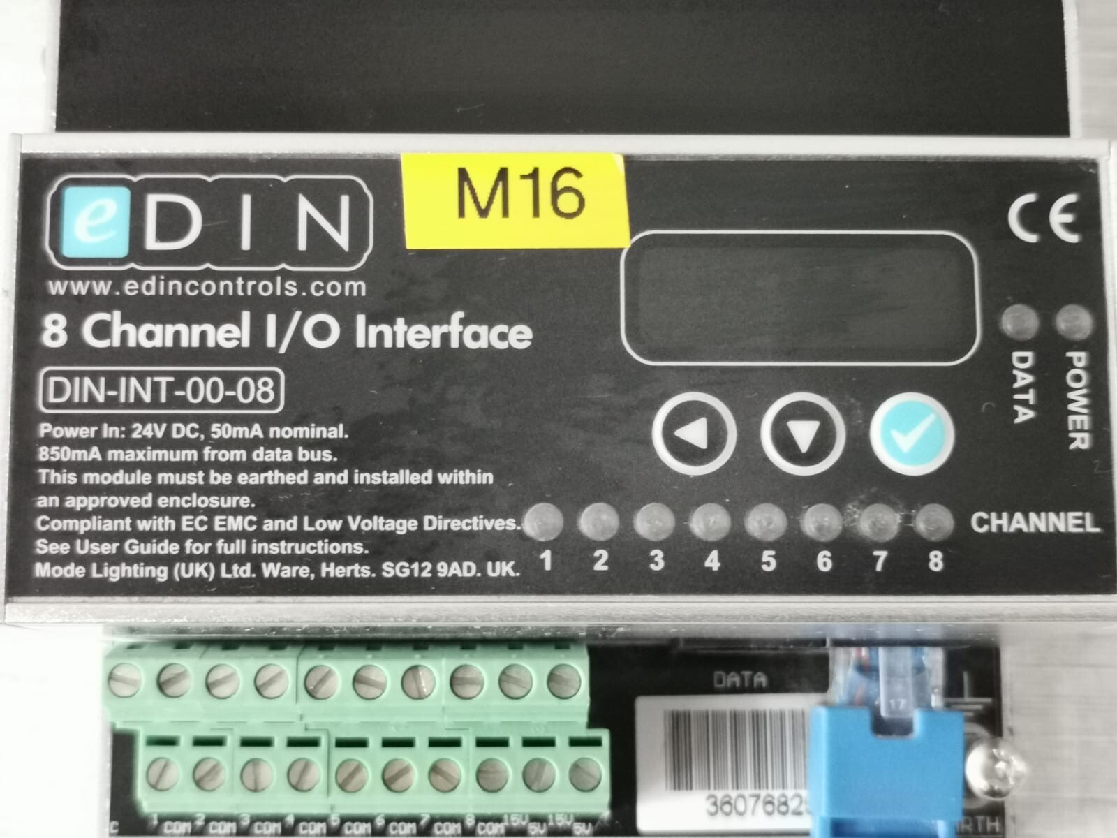 eDIN INT-00-08 EDIN DIN-INT-00-08 8 CHANNEL I/O INTERFACE 24VDC 50mA 2