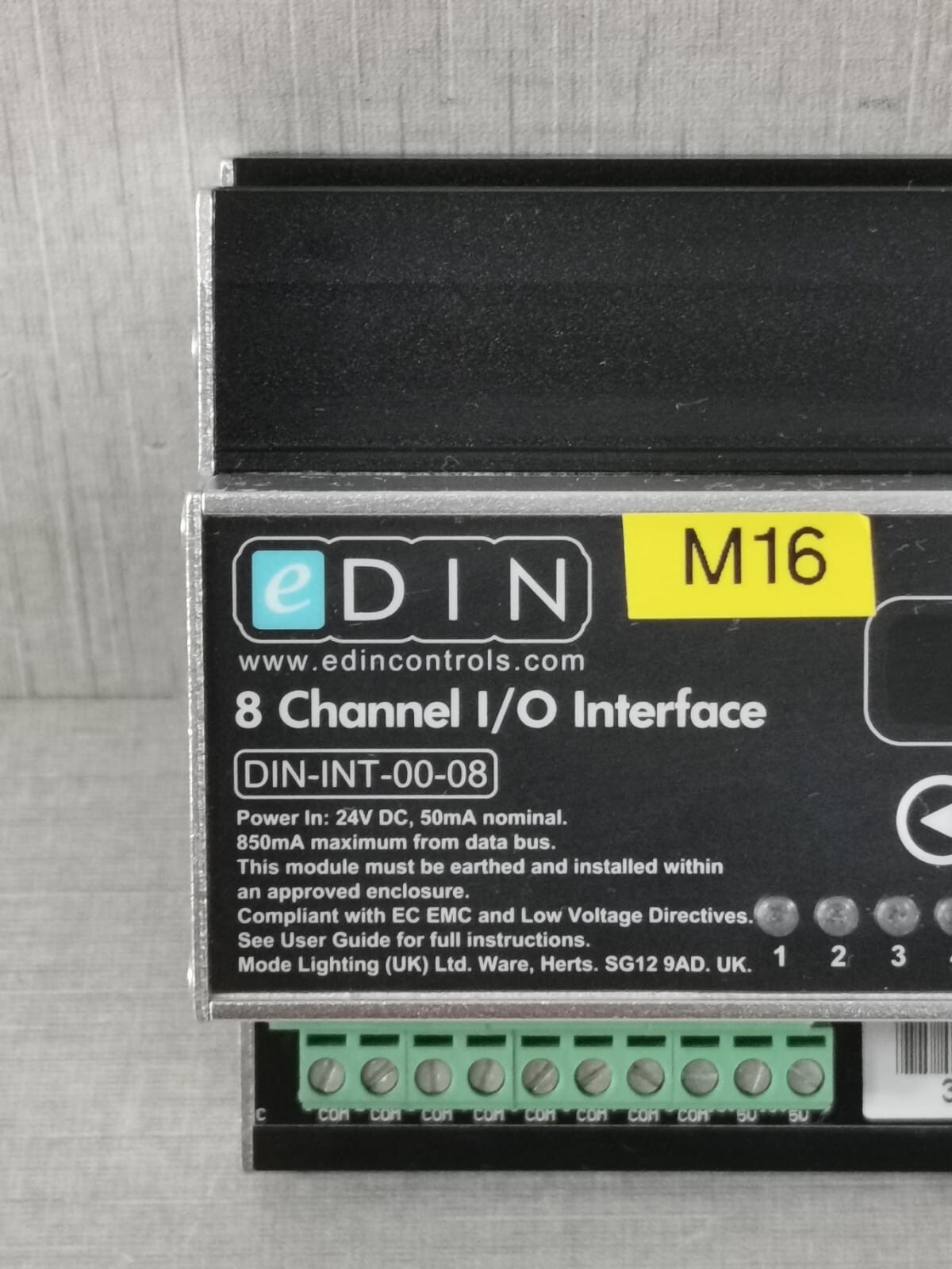 eDIN INT-00-08 EDIN DIN-INT-00-08 8 CHANNEL I/O INTERFACE 24VDC 50mA 3