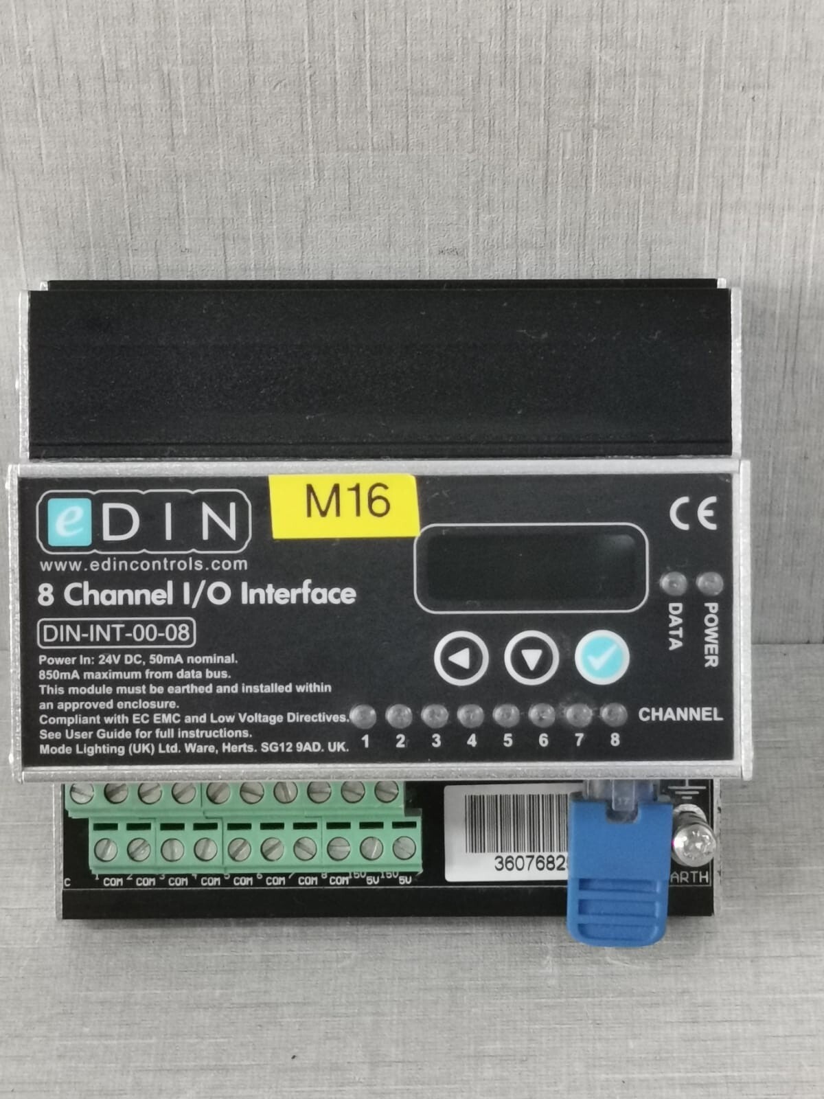 EDIN DIN-INT-00-08 8 CHANNEL I/O INTERFACE 24VDC 50mA