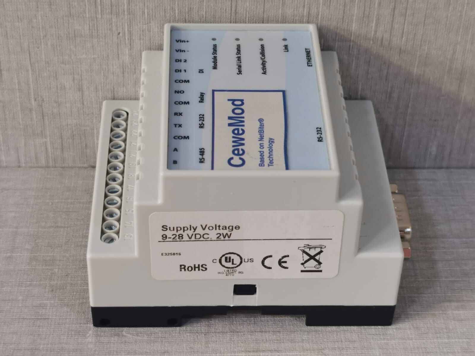 Cewe/NetBiter 0110123201 Cewe/NetBiter 0110 1232 01 / 0110123201 Supply Voltage 9-28 VDC 2W 7