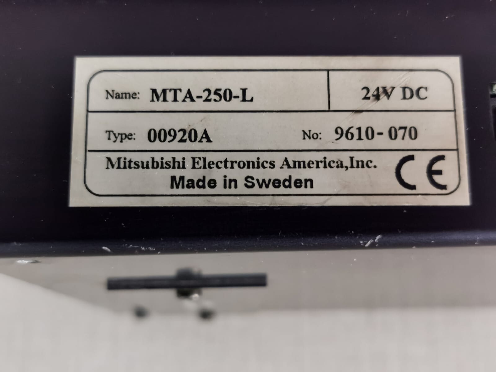 Mitsubishi 00920A Mitsubishi MTA 250 L MTA 250 L Operator Interface 00920A 4