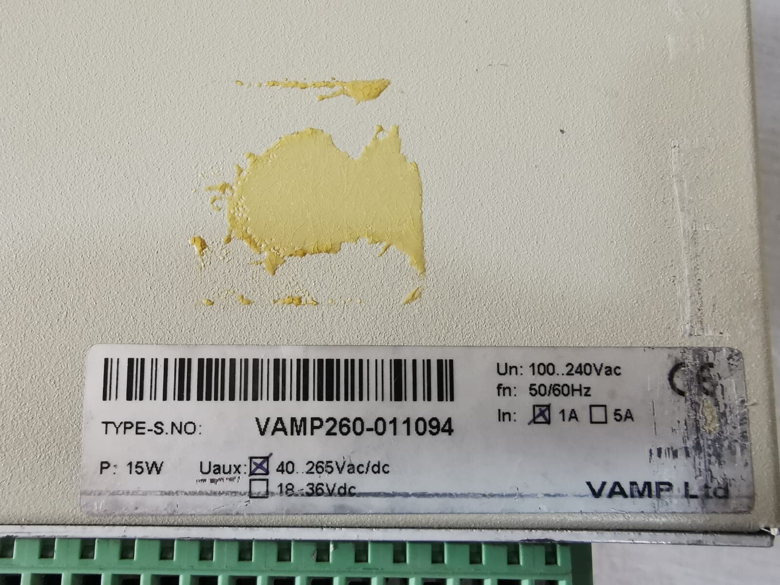 VAMP LTD. VAMP260-011094 VAMP LTD. VAMP 260 POWER MONITORING UNIT VAMP260-011094 8