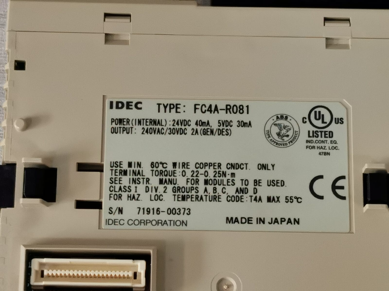 IDEC FC4A-R081 IDEC FC4A-R081 INDUSTRIAL CONTROL SYSTEM 24VDC 40mA 5VDC 5
