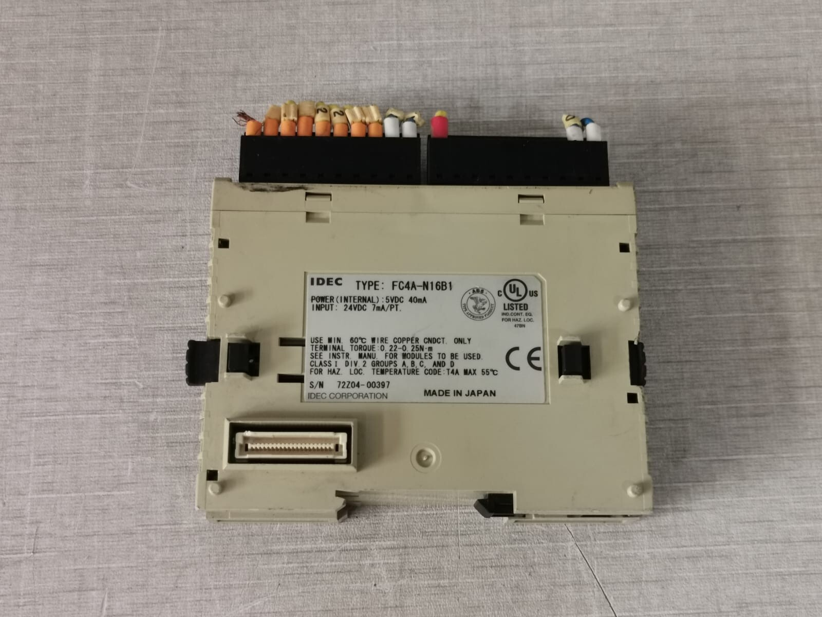 IDEC FC4A-N16B1 IDEC FC4A-N16B1 PLC MODULE 5VDC 4mA 24VDC 7