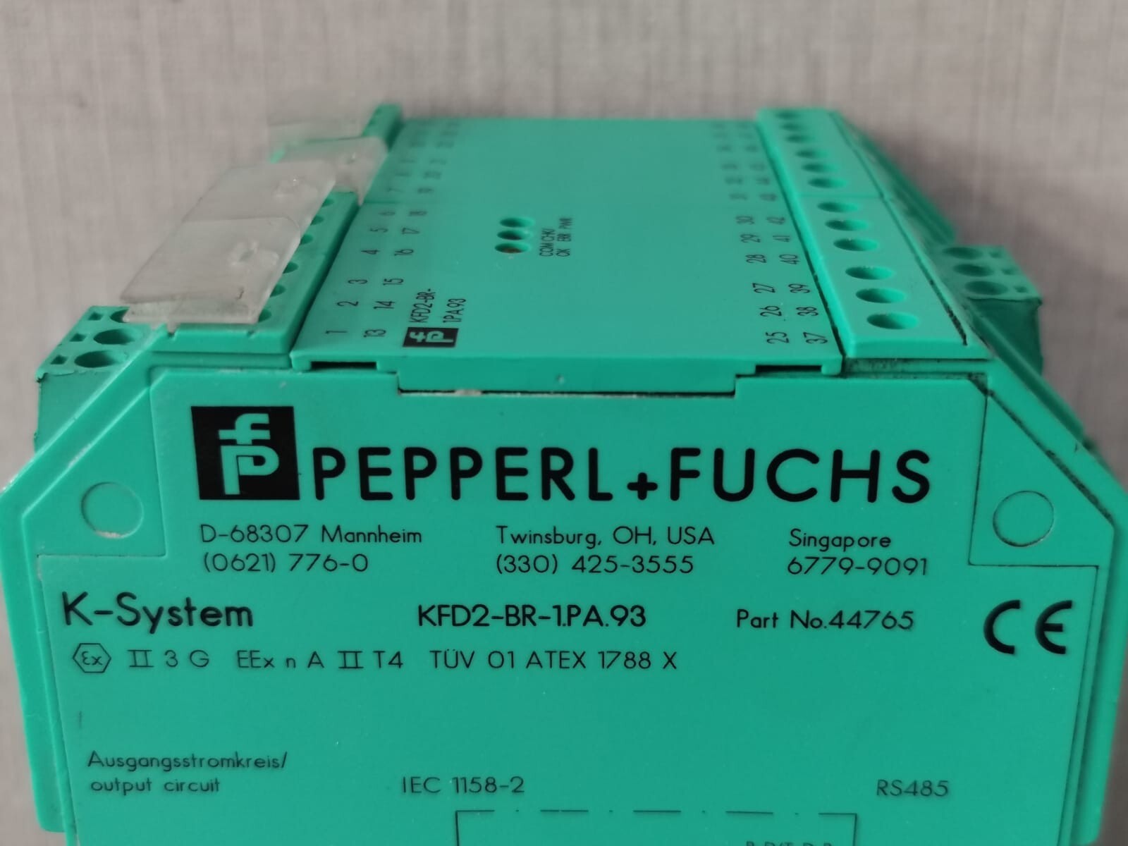 PEPPERL+FUCHS 44765 PEPPERL+FUCHS KFD2-BR-1.PA.93 TRANSFORMER ISOLATED AMPIFIER 44765 3