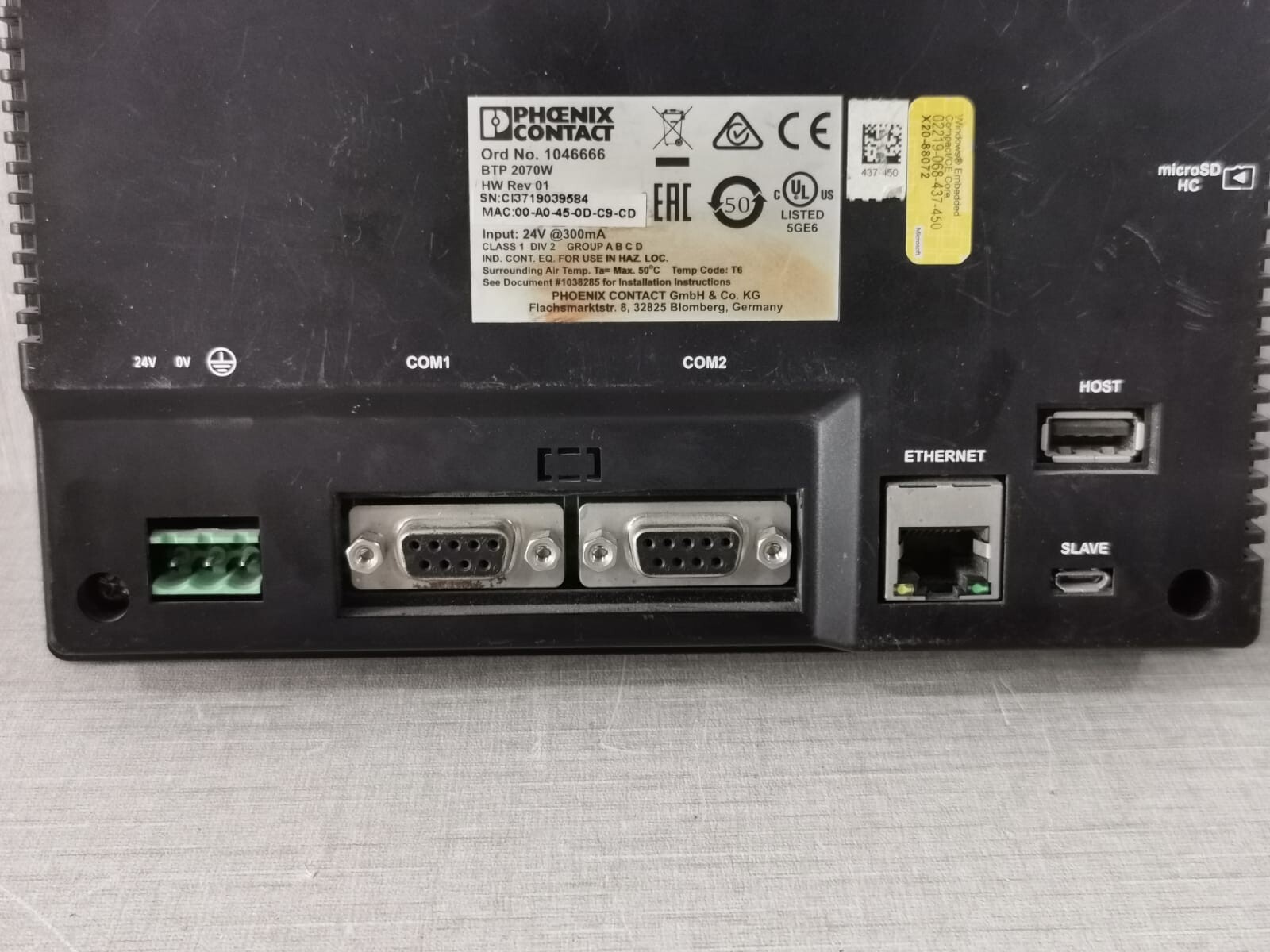 Phoenix Contact 1046666 PHOENIX CONTACT BTP 2070W REV 01 1046666 TOUCH SCREEN PANEL 6