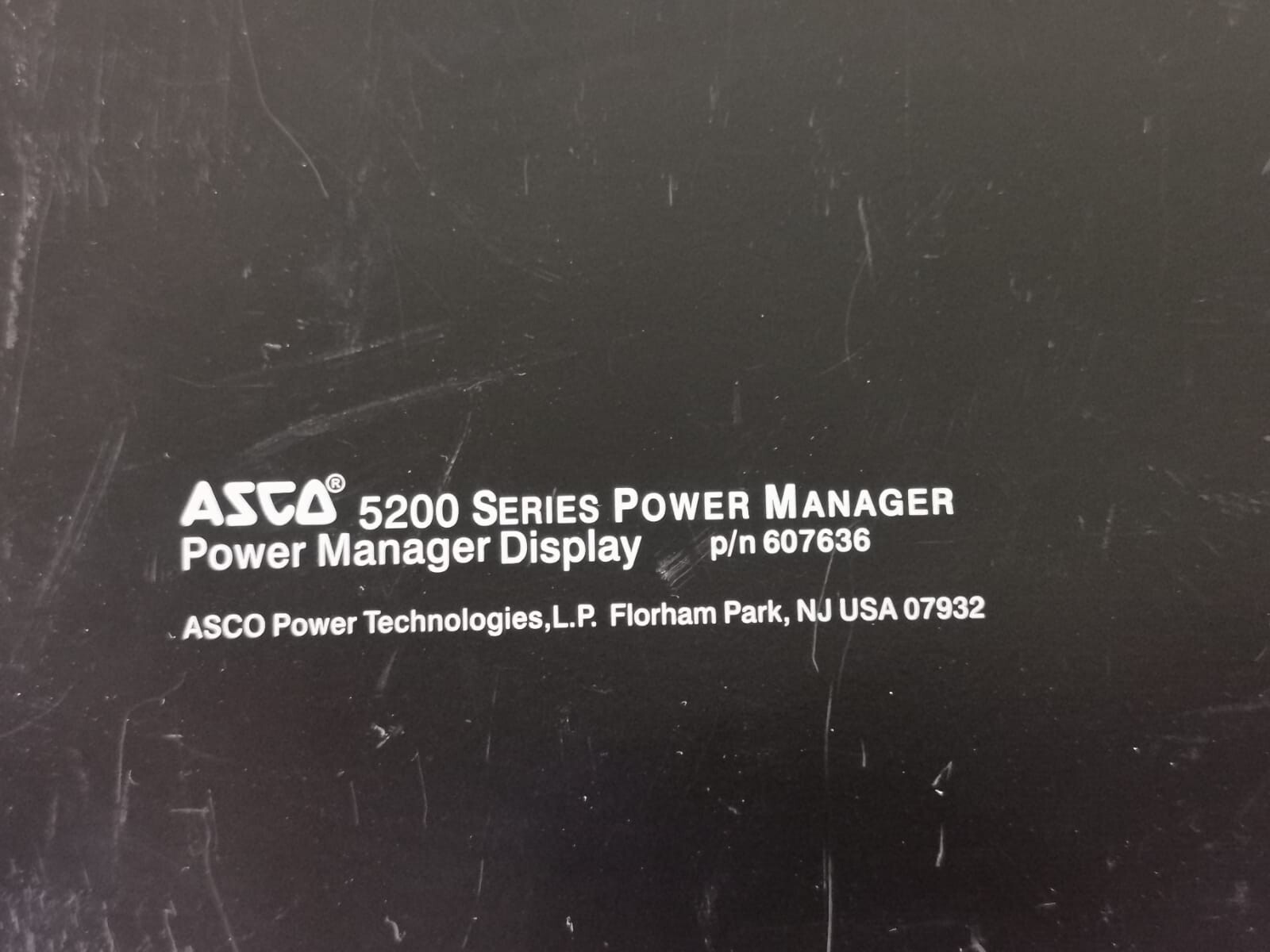 ASCO 607636 Asco Power Manager Display 5200 Series P/n: 607636 8