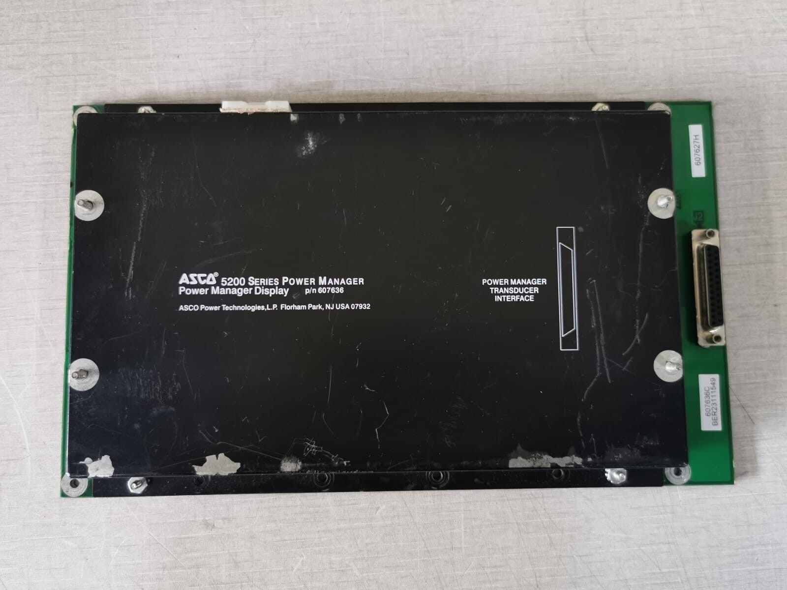 ASCO 607636 Asco Power Manager Display 5200 Series P/n: 607636 9