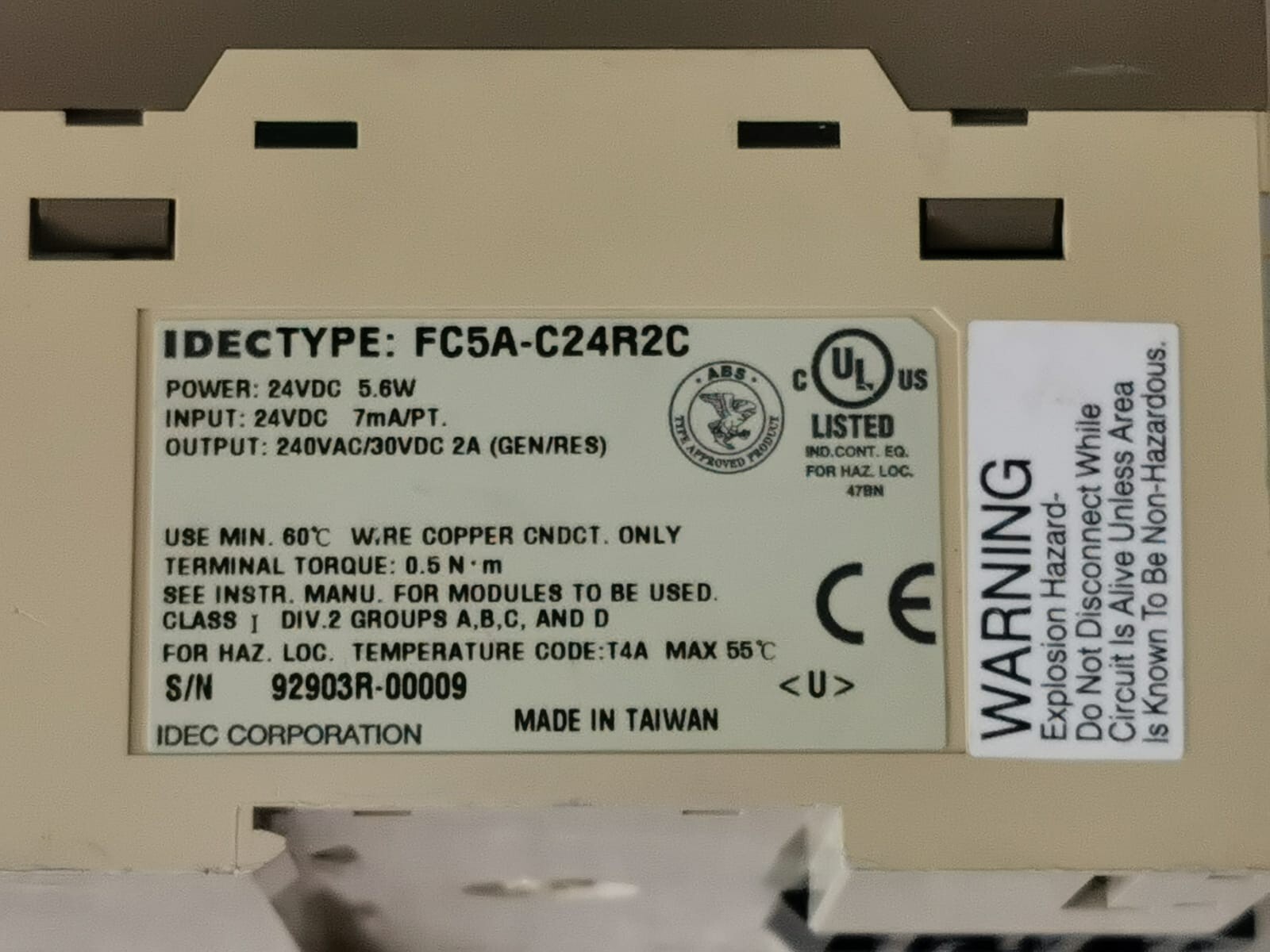 IDEC FC5A-C24R2C IDEC FC5A-C24R2C MicroSmart Pentra PLC CPU 8
