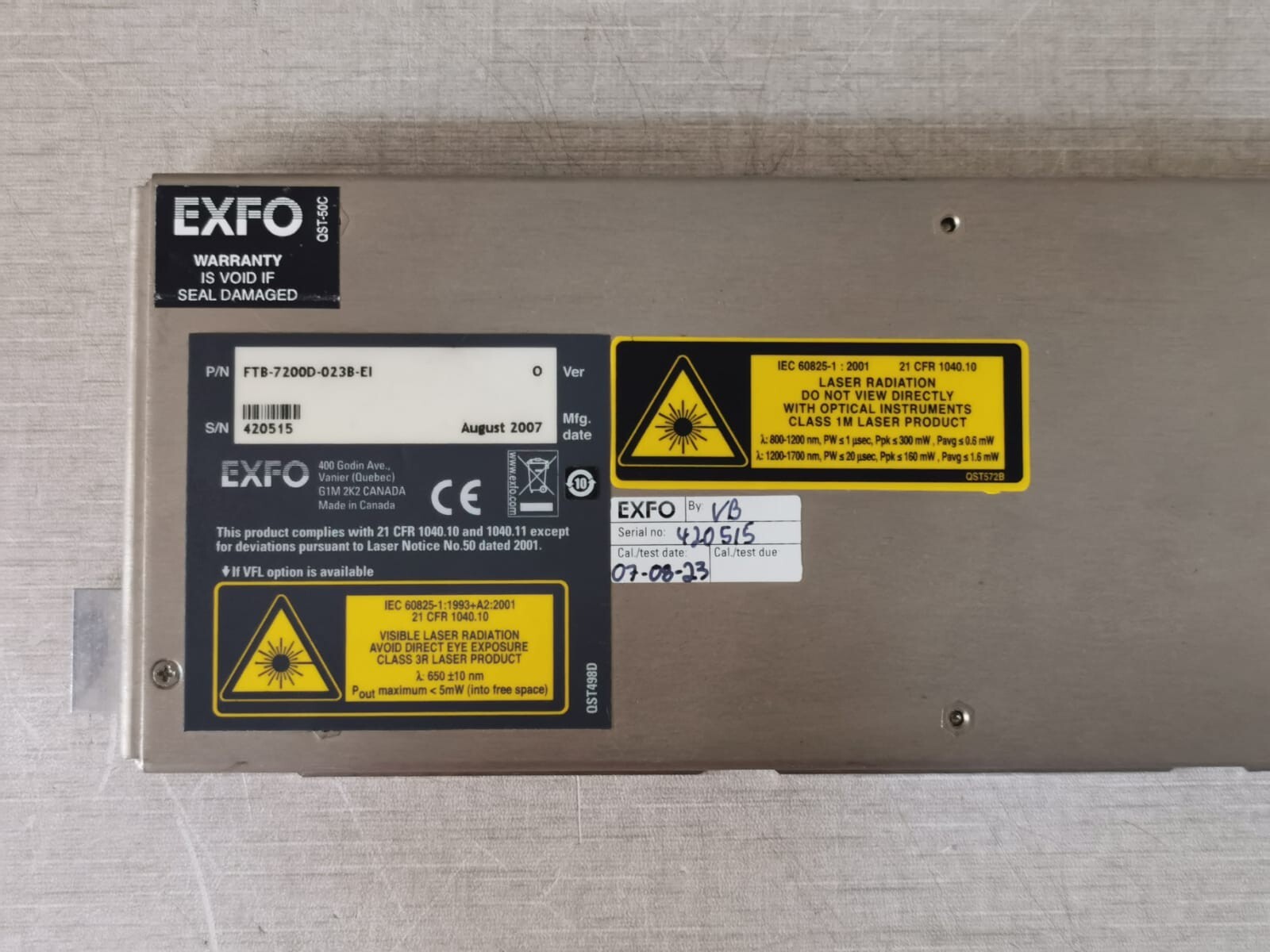 EXFO FTB-7200D-023B-E1 EXFO FTB-7200D/FTB-7200D-023B-E1 SM OTDR Module 4