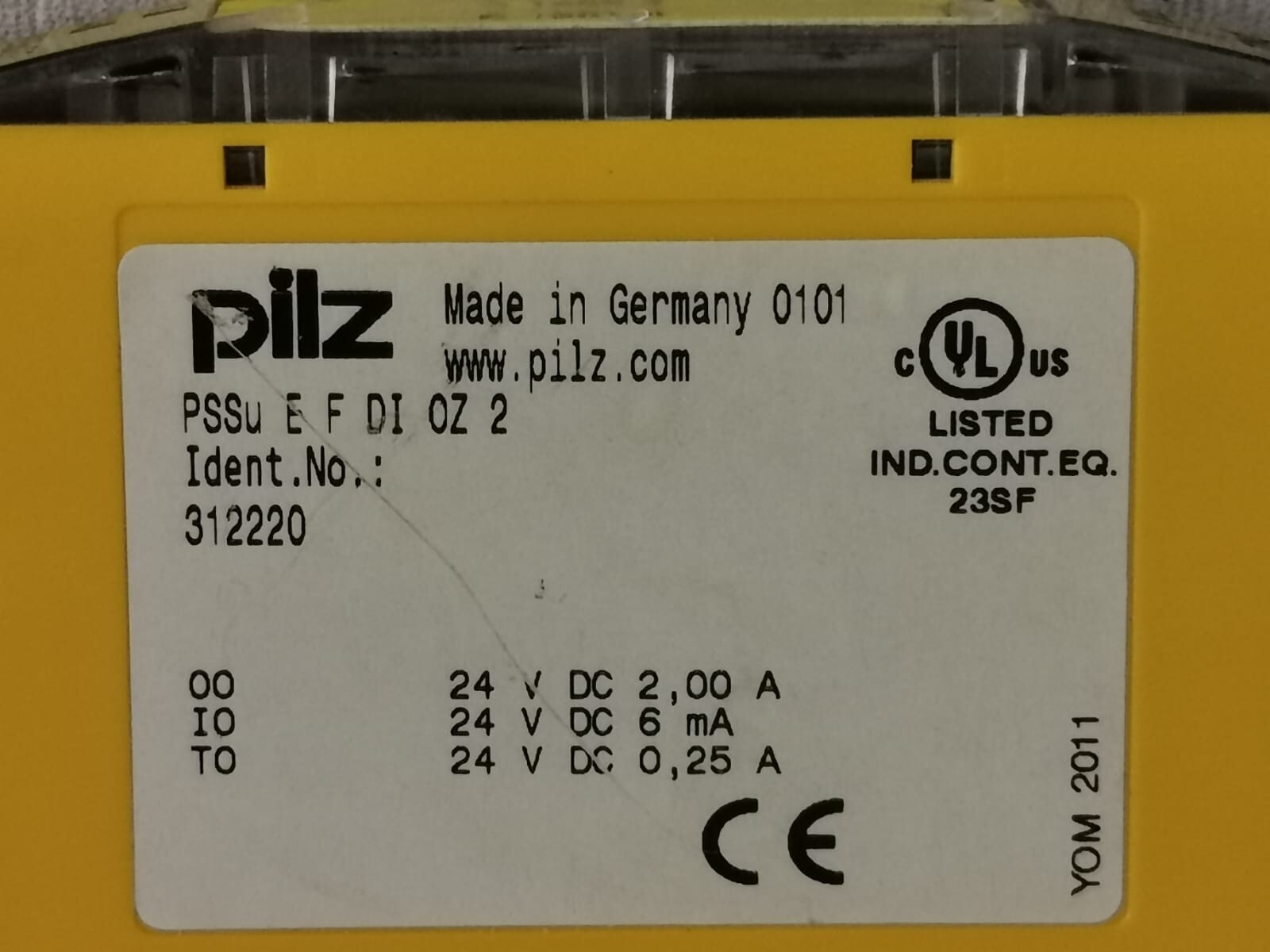 Pilz 312220 PILZ PSSu E F DI OZ 2 SAFETY I/O MODULE 312220 WITH Pi 312601 BASE 4