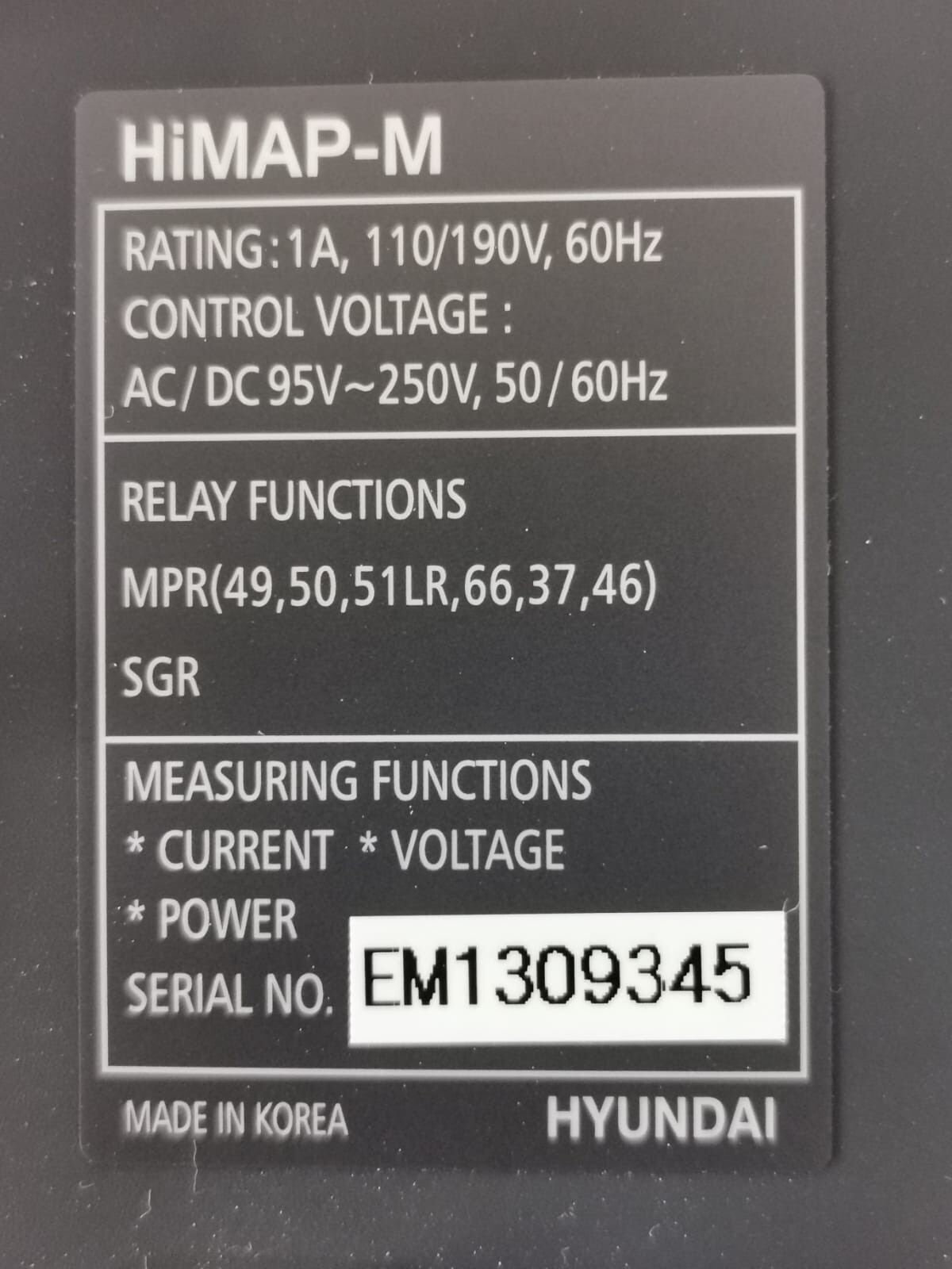 Hyundai HiMAP-M Hyundai HiMAP-M Intelligent Measuring & Protection Device 2