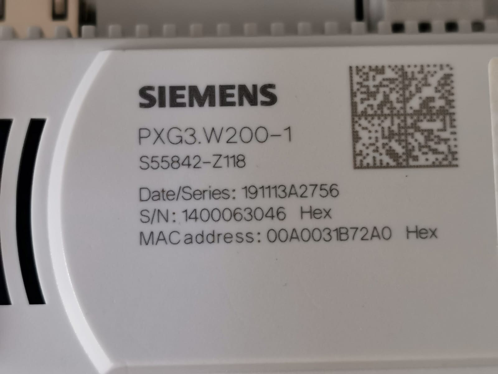 Siemens PXG3.W200-1 SIEMENS PXG3.W200-1 BACnet/IP Interface Module 3