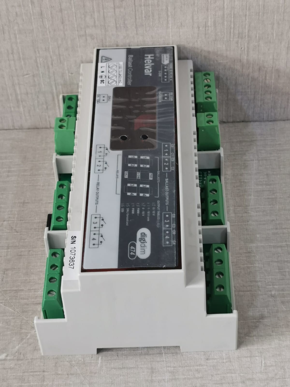 HELVAR HELVAR 474 HELVAR 474 BALLAST CONTROLLER S/W V1.60 REV.8 | 100-240VAC, 64A, 45-65Hz 9
