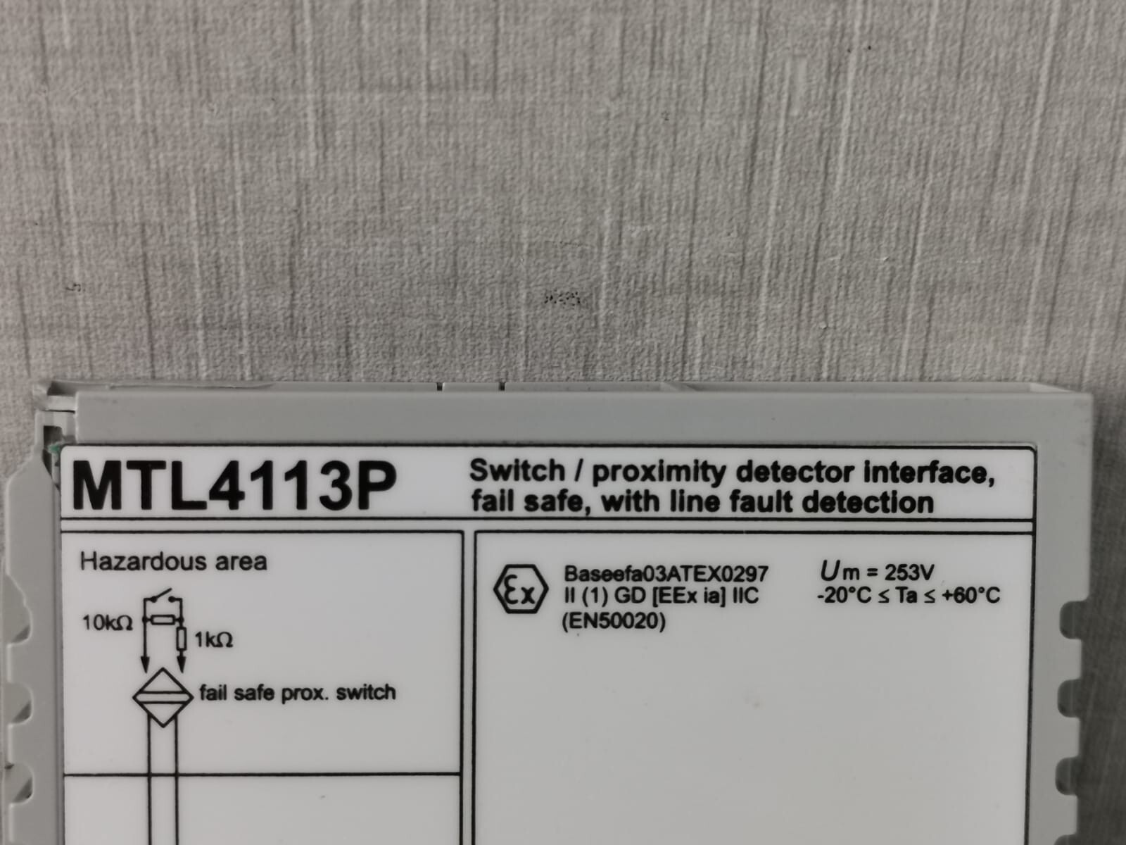 MTL MTL4113P MTL MEASUREMENT MTL4113P SWITCH / PROXIMITY DETECTOR INTERFACE 6