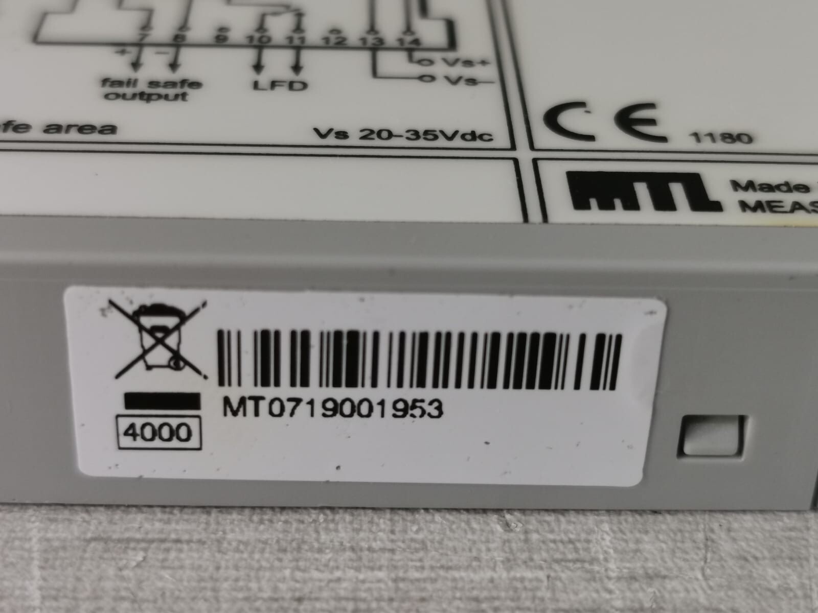 MTL MTL4113P MTL MEASUREMENT MTL4113P SWITCH / PROXIMITY DETECTOR INTERFACE 8