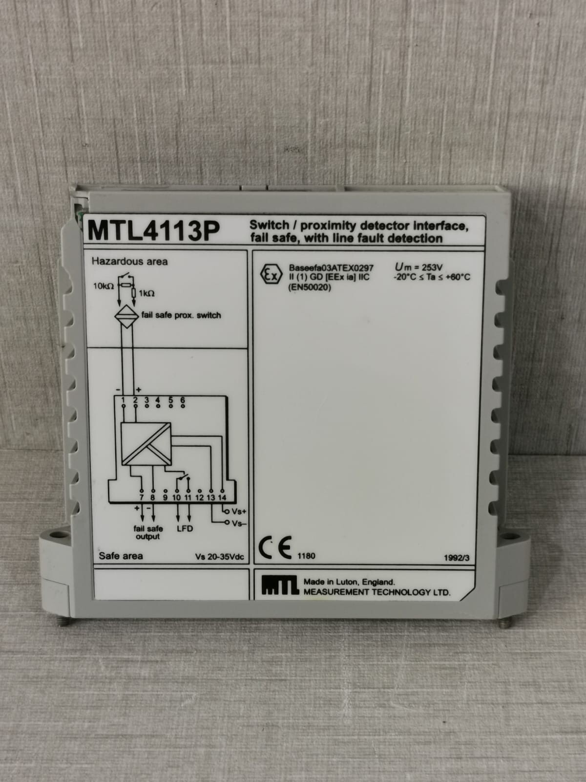 MTL MEASUREMENT MTL4113P SWITCH / PROXIMITY DETECTOR INTERFACE