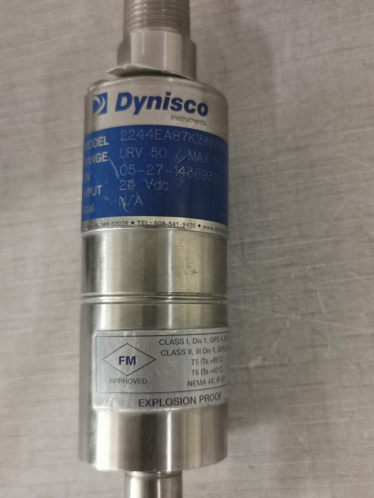 Dynisco 2244EA87K15NNMMBCAZZ DYNISCO 2244EA87K15NNMMBCAZZ PRESSURE TRANSDUCER SENSOR 2