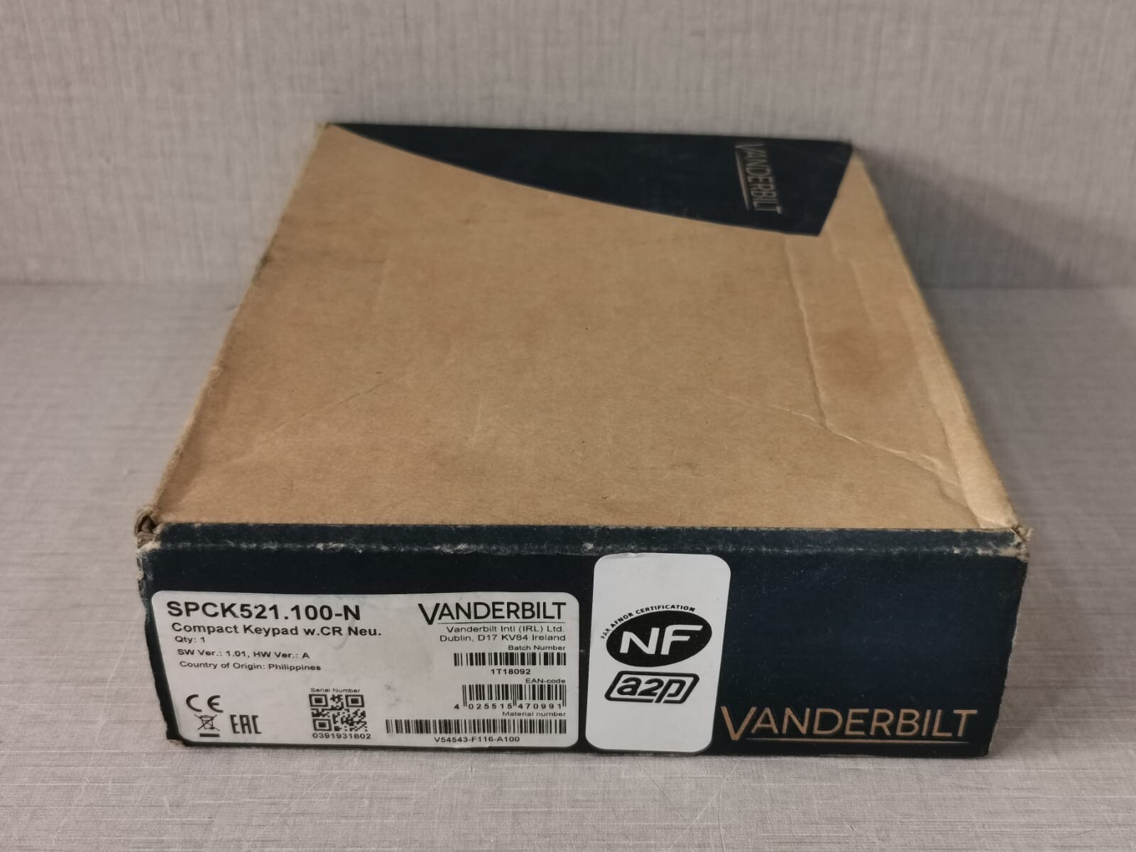 VANDERBILT SPCK521.100-N VANDERBILT SPCK521.100-N COMPACT KEYPAD W.CR NEU 9