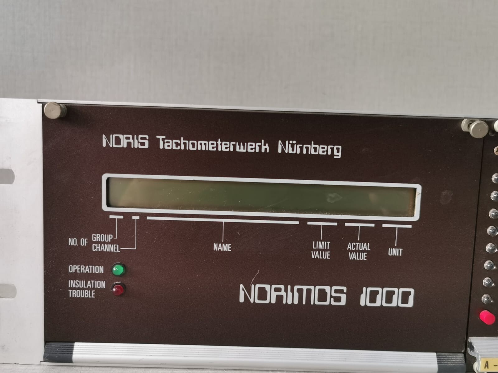Digital NORIMOS1000 NORIS TACHOMETERWERK NUERNBERG NORIMOS 1000 DIGITAL MONITORING SYSTEM 2