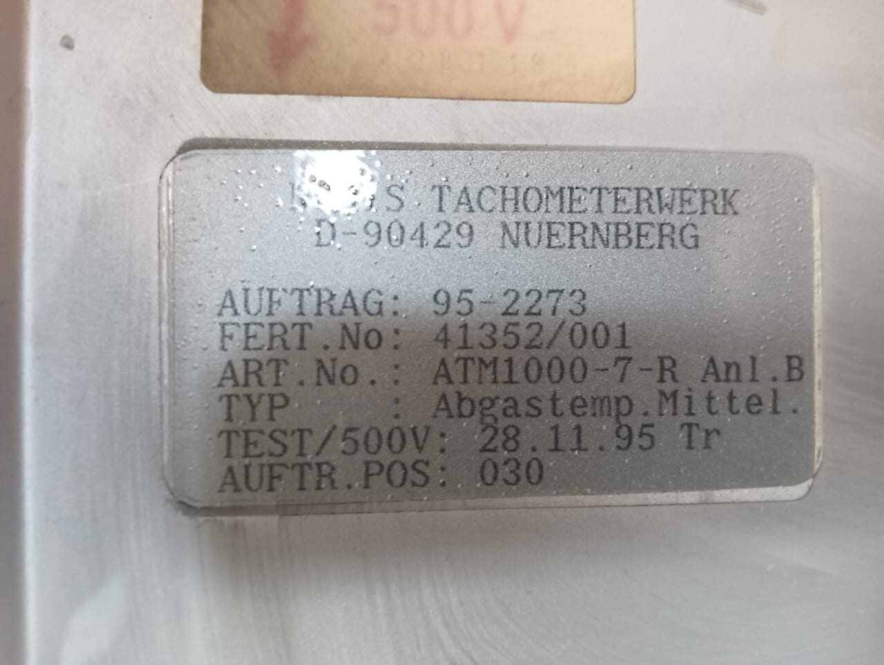 Digital NORIMOS1000 NORIS TACHOMETERWERK NUERNBERG NORIMOS 1000 DIGITAL MONITORING SYSTEM 4